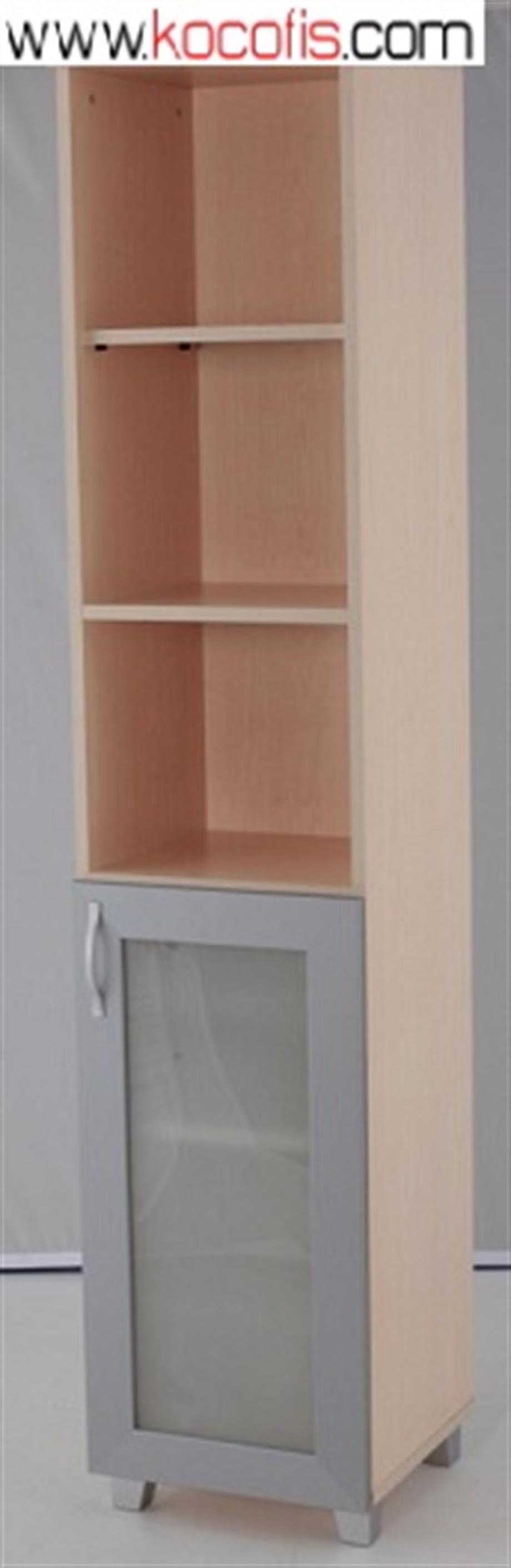 190lık Yarım Tek Cam Kapaklı Dolap