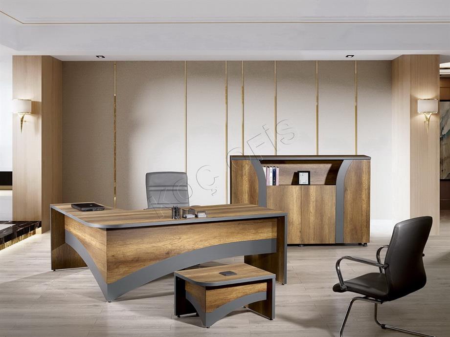 AHENK MODERN YÖNETİCİ MASA TAKIMI DOLAP DAHİL 200 CM