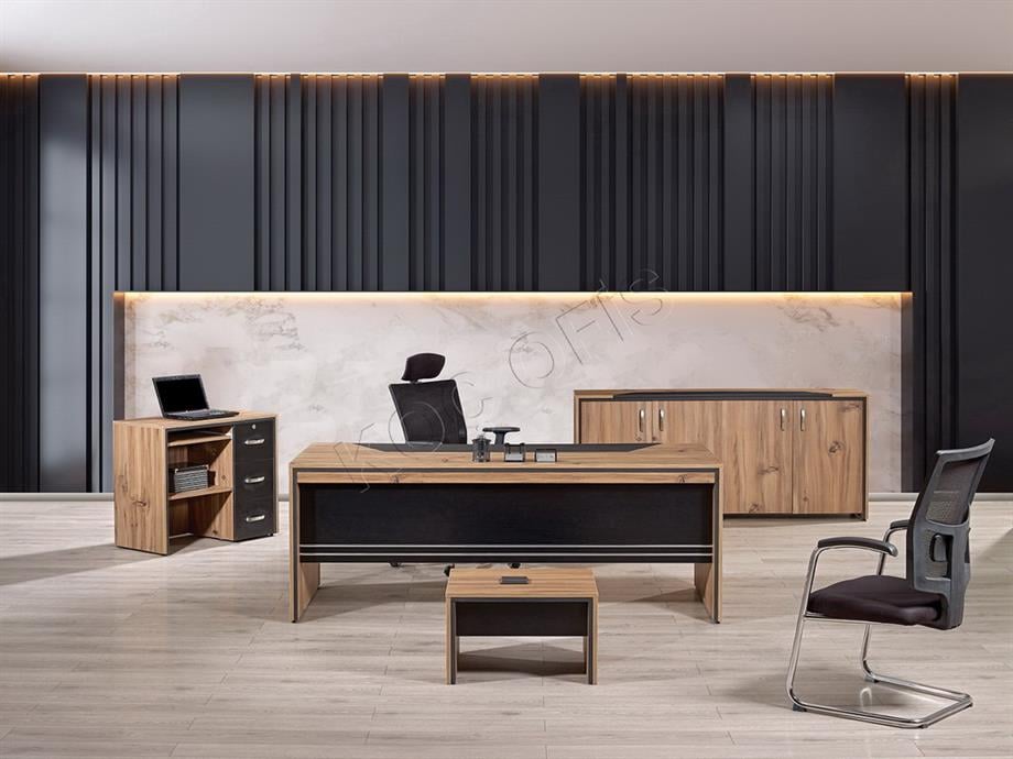 ARYA MODERN YÖNETİCİ MASA TAKIMI DOLAP DAHİL 200 CM