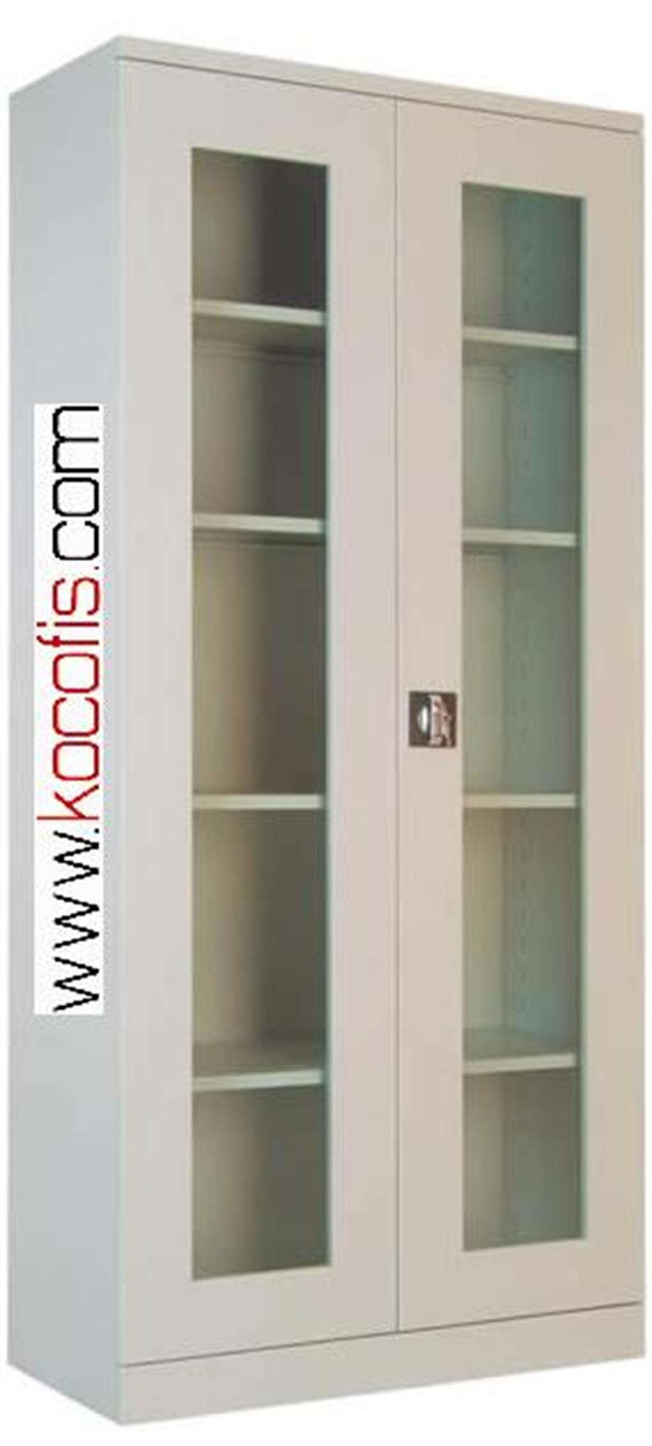 ÇELİK DOSYA DOLABI CAM KAPAKLI 198H