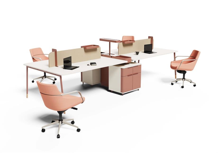 CLEO DÖRTLÜ MODERN PERSONEL ÇALIŞMA MASA İSTASYONU 340CM