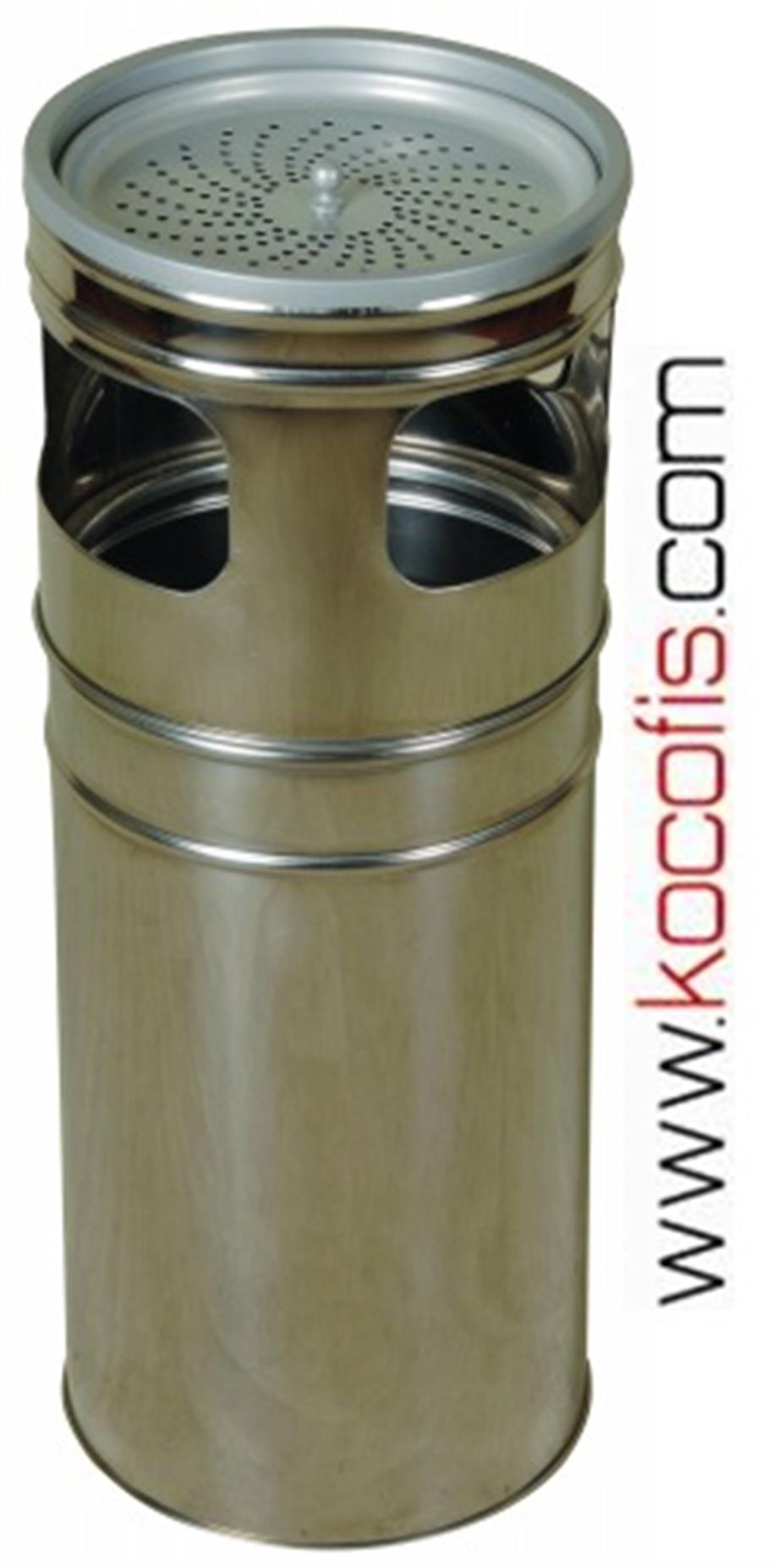 Ş.306 Üç Gözlü Paslanmaz Küllüklü Çöp Kovası