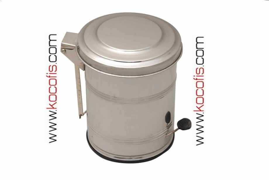 Ş207 3 Litre Pedallı Galvaniz İç Kovalı  Paslanmaz Çöp Kovası