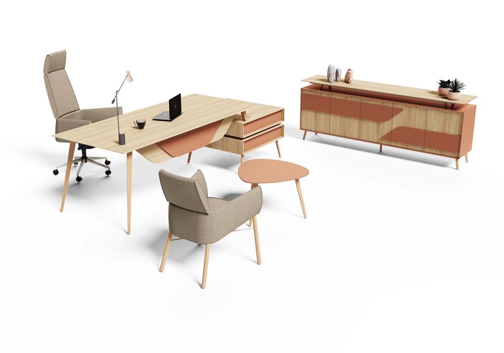 TORENNA ETEJERLİ MODERN YÖNETİCİ MASA TAKIMI 200CM