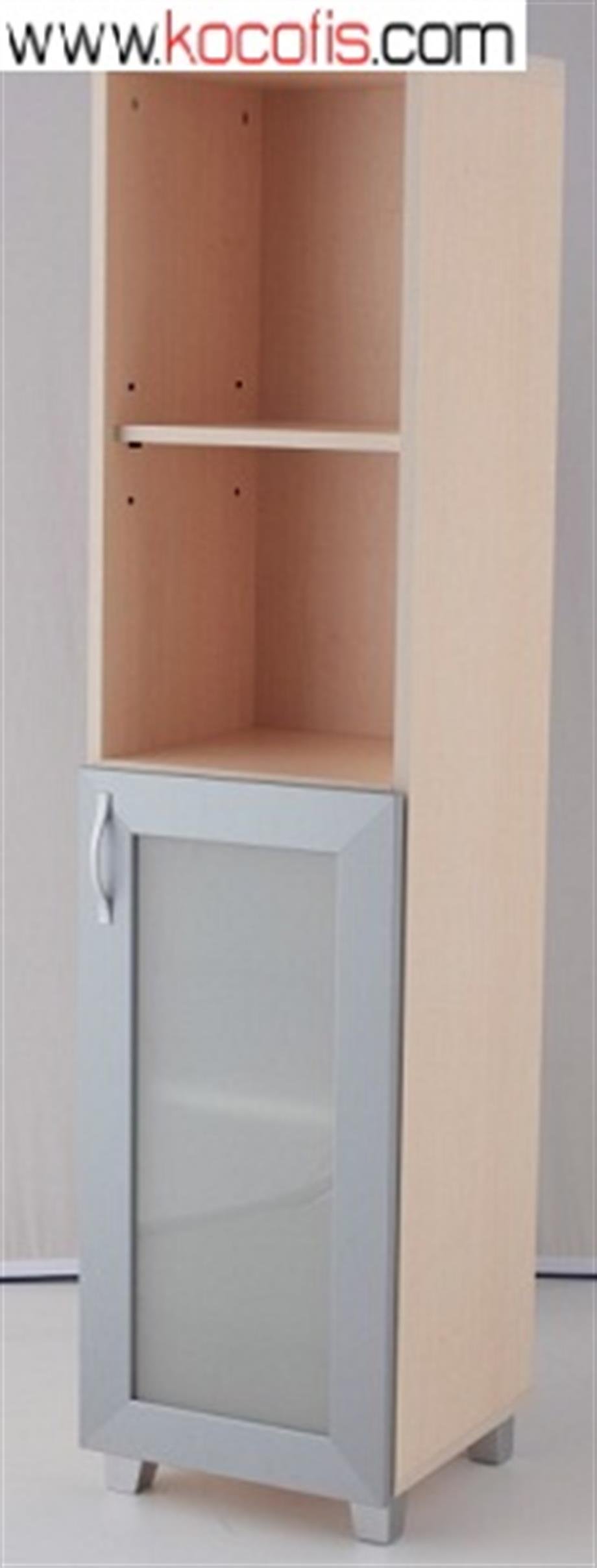 160lık Yarım Tek Cam Kapaklı Dolap