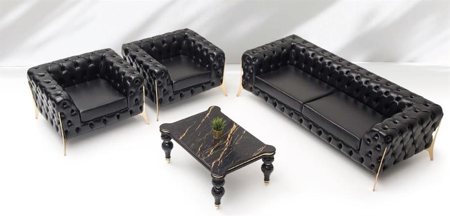 BLACK VİP OFİS KANEPE TAKIMI 3 #43;1 #43;1