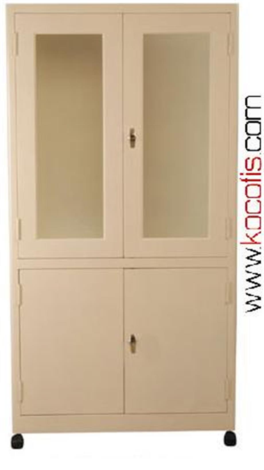 ÇELİK İLAÇ DOLABI CAMLI 180H