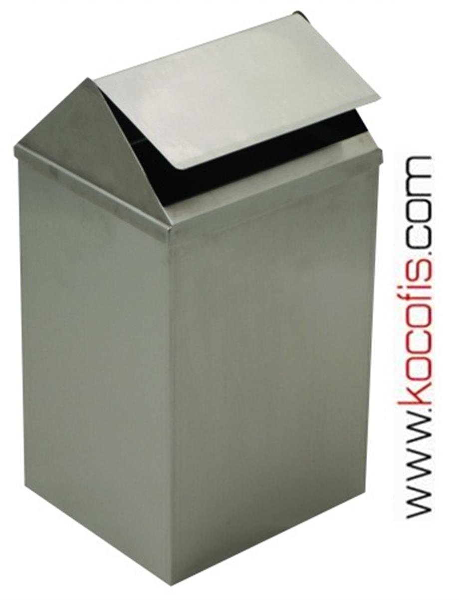 Ş.313 25 Litre Sallanır Kapaklı Paslanmaz Çöp Kovası