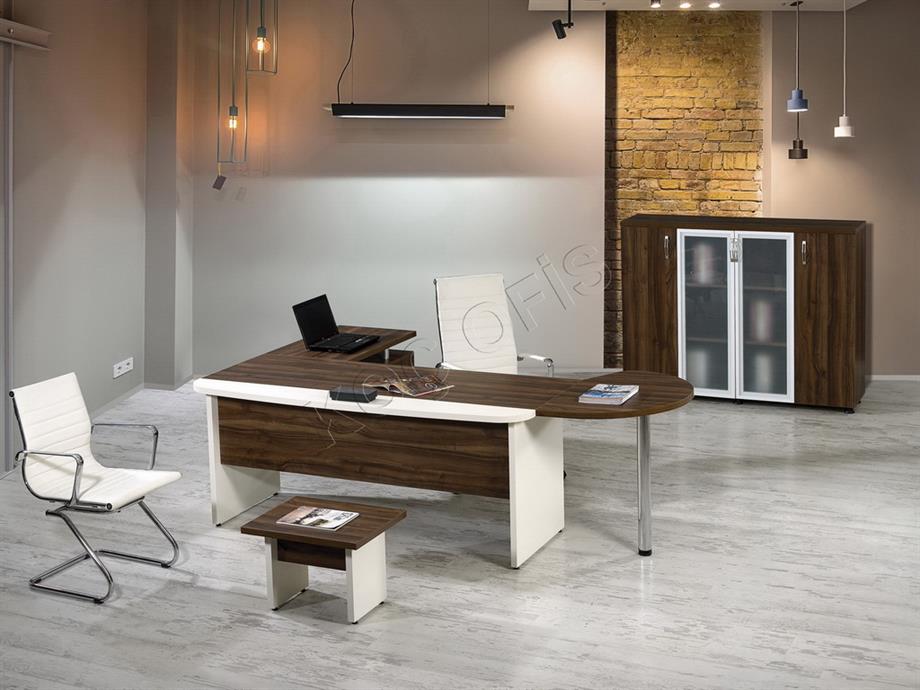 SİSE MODERN YÖNETİCİ MASA TAKIMI DOLAP DAHİL 140 CM