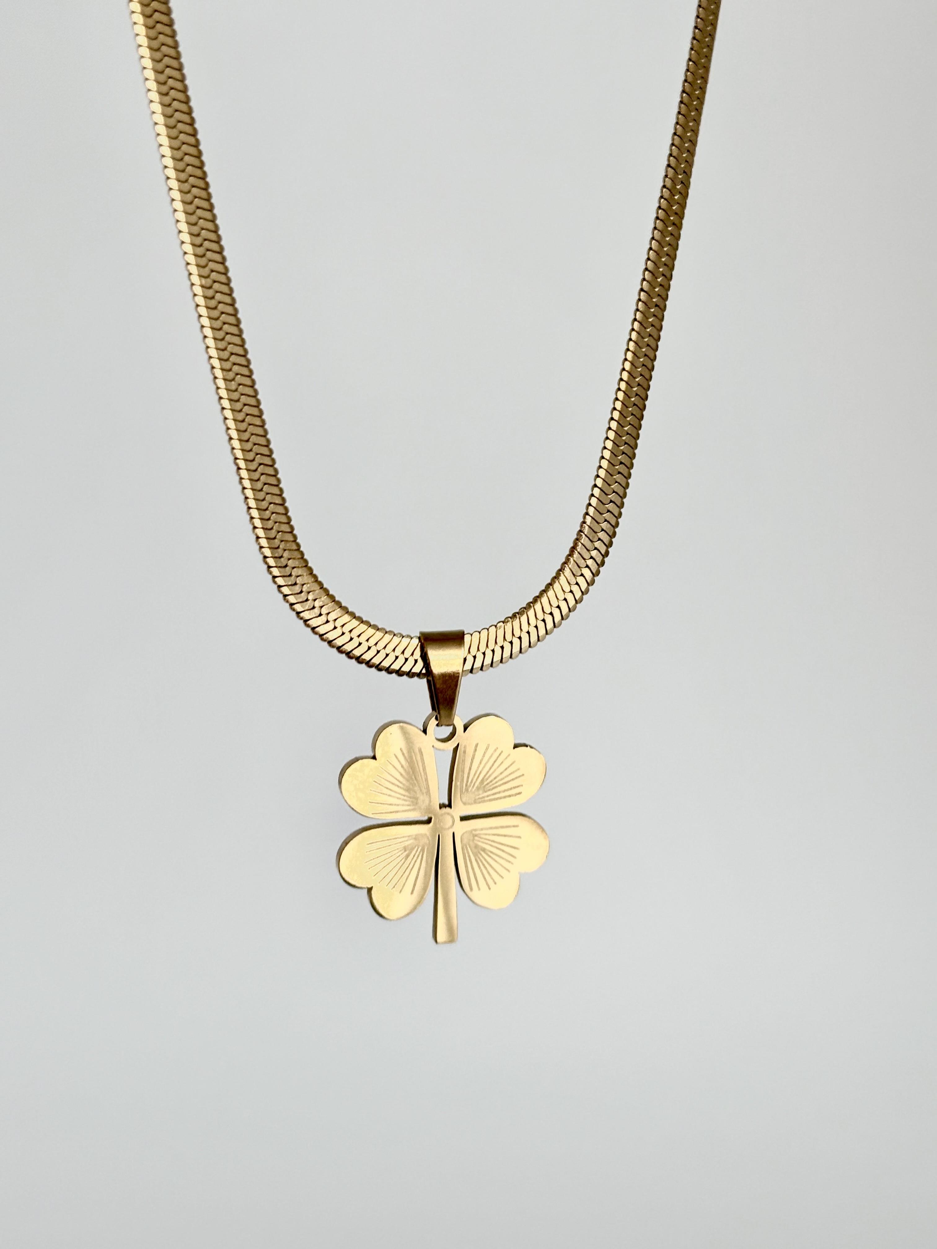  İtalyan Ezme Yonca Çelik Kolye