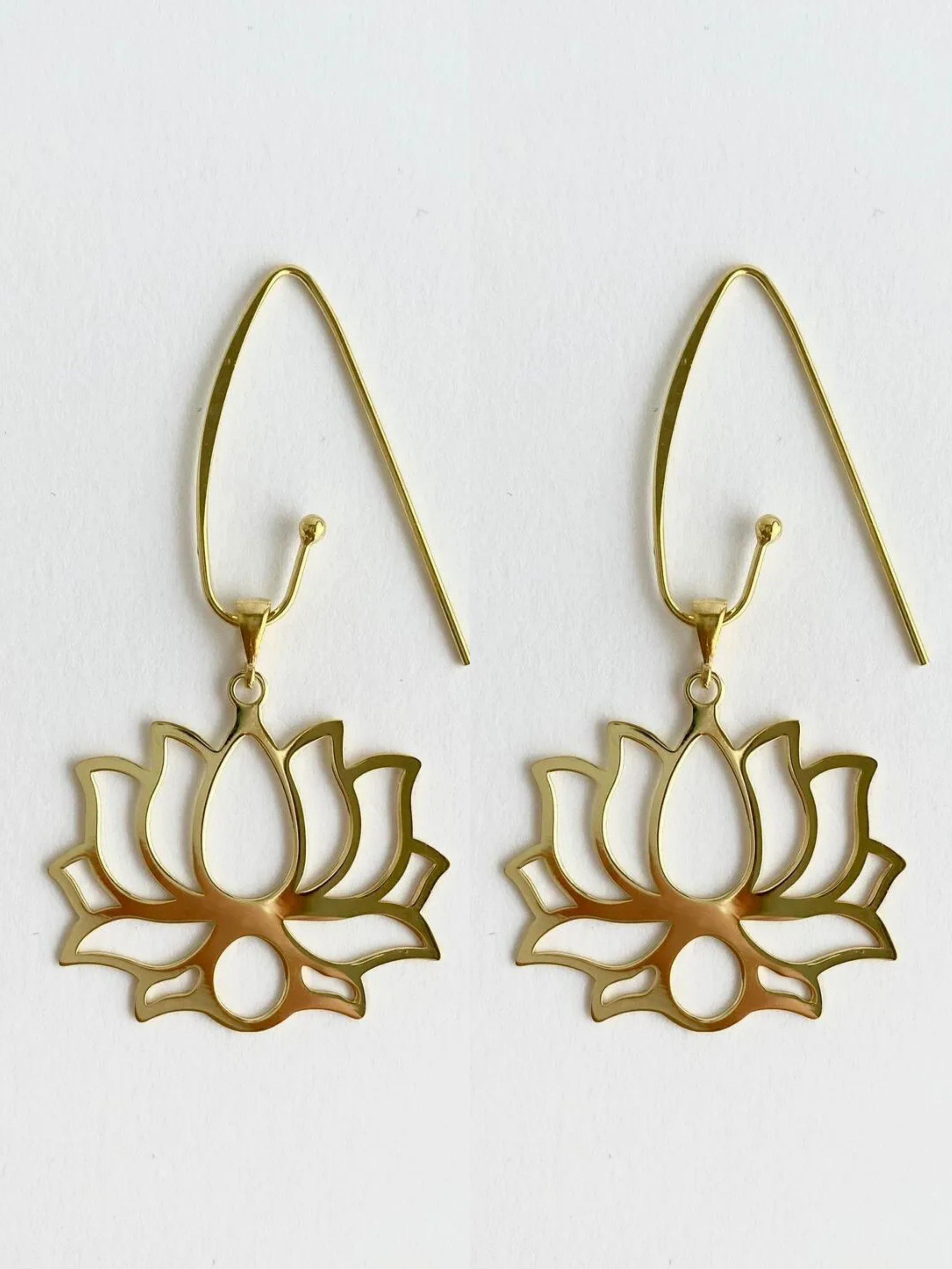 925 Ayar Gümüş Ada Lotus Küpe Çift - Orijinal Boy