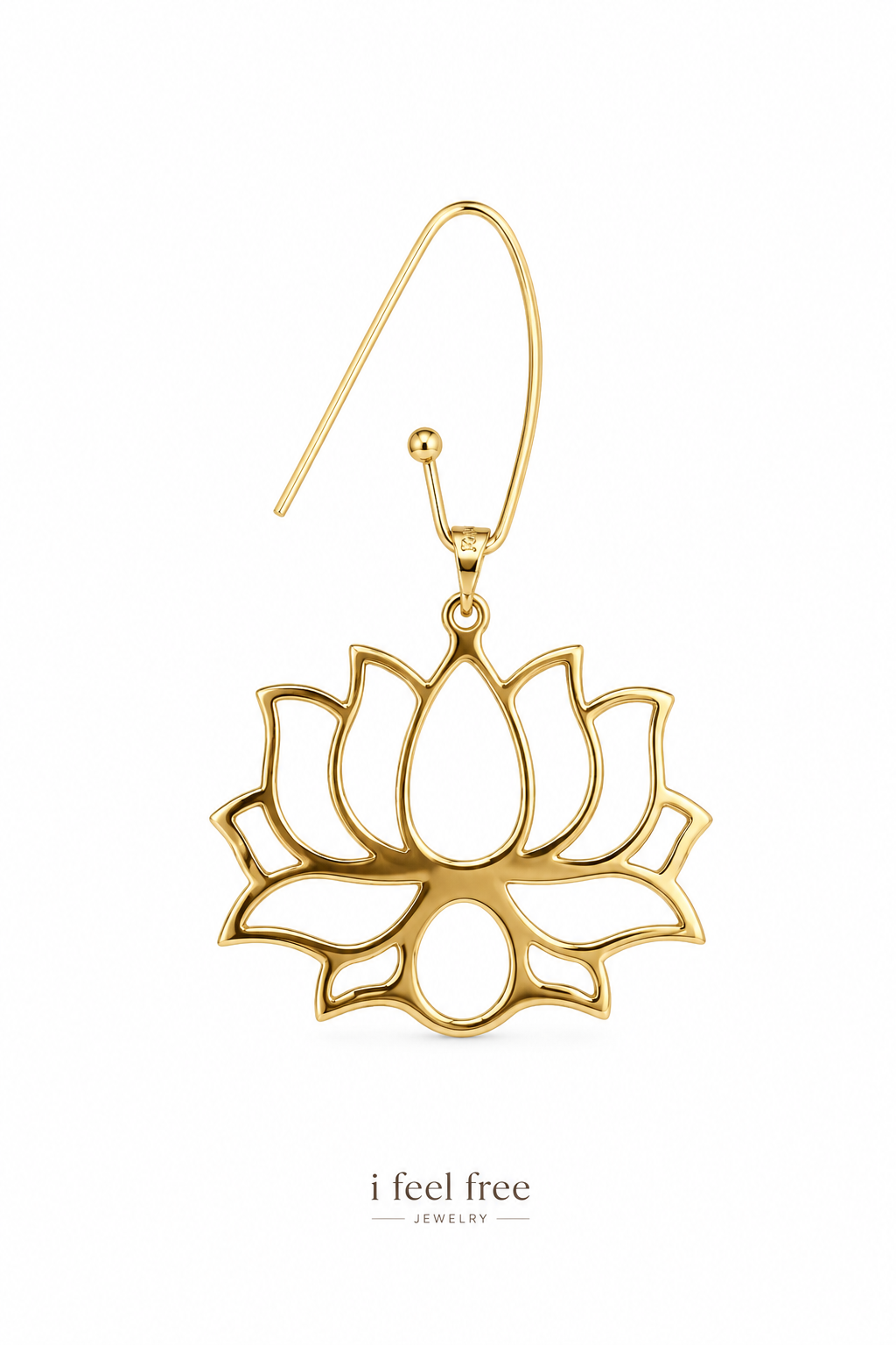 925 Ayar Gümüş Ada Lotus Küpe TEK - Büyük Orijinal Boy