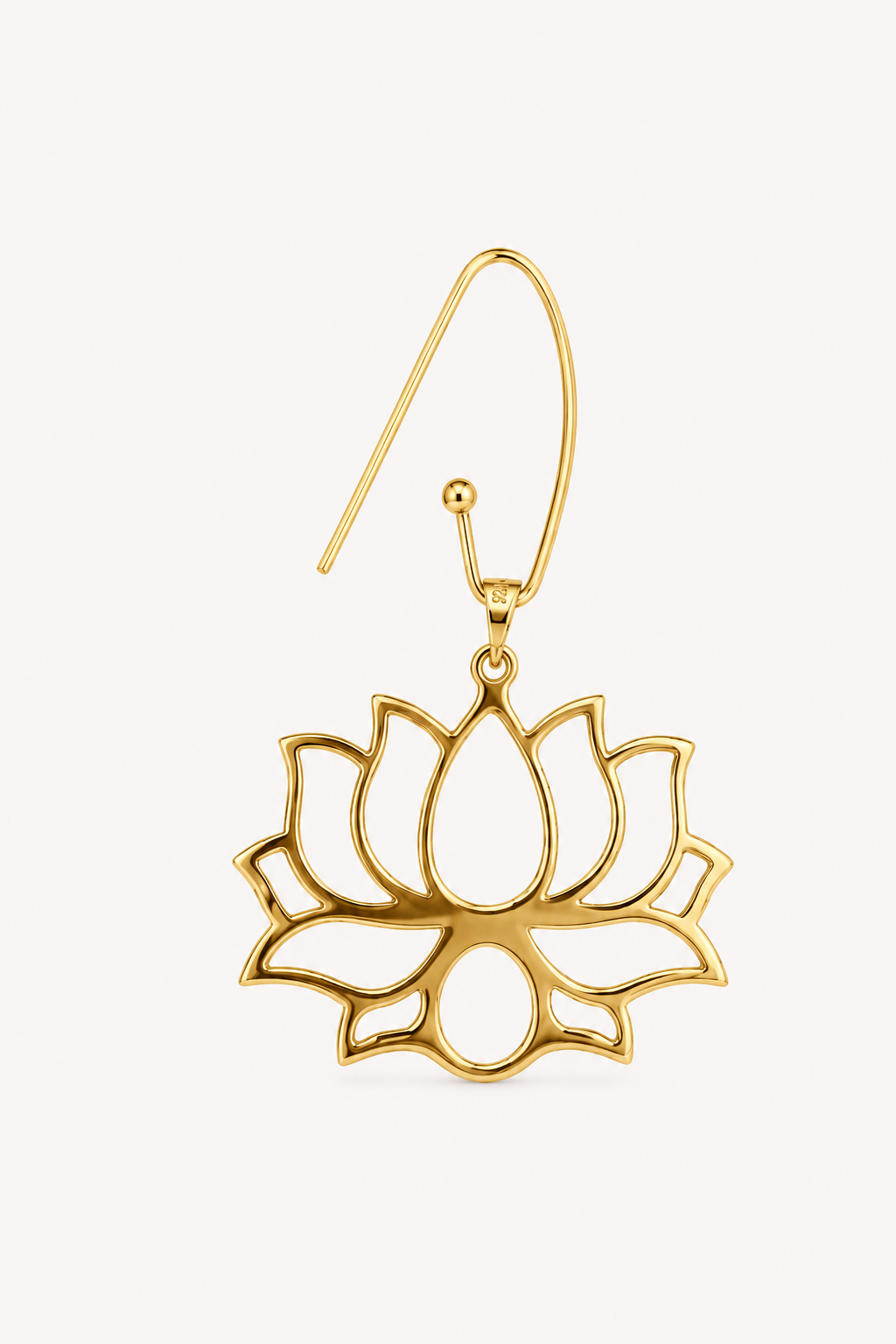 925 Ayar Gümüş Ada Lotus Küpe TEK - Büyük Orijinal Boy