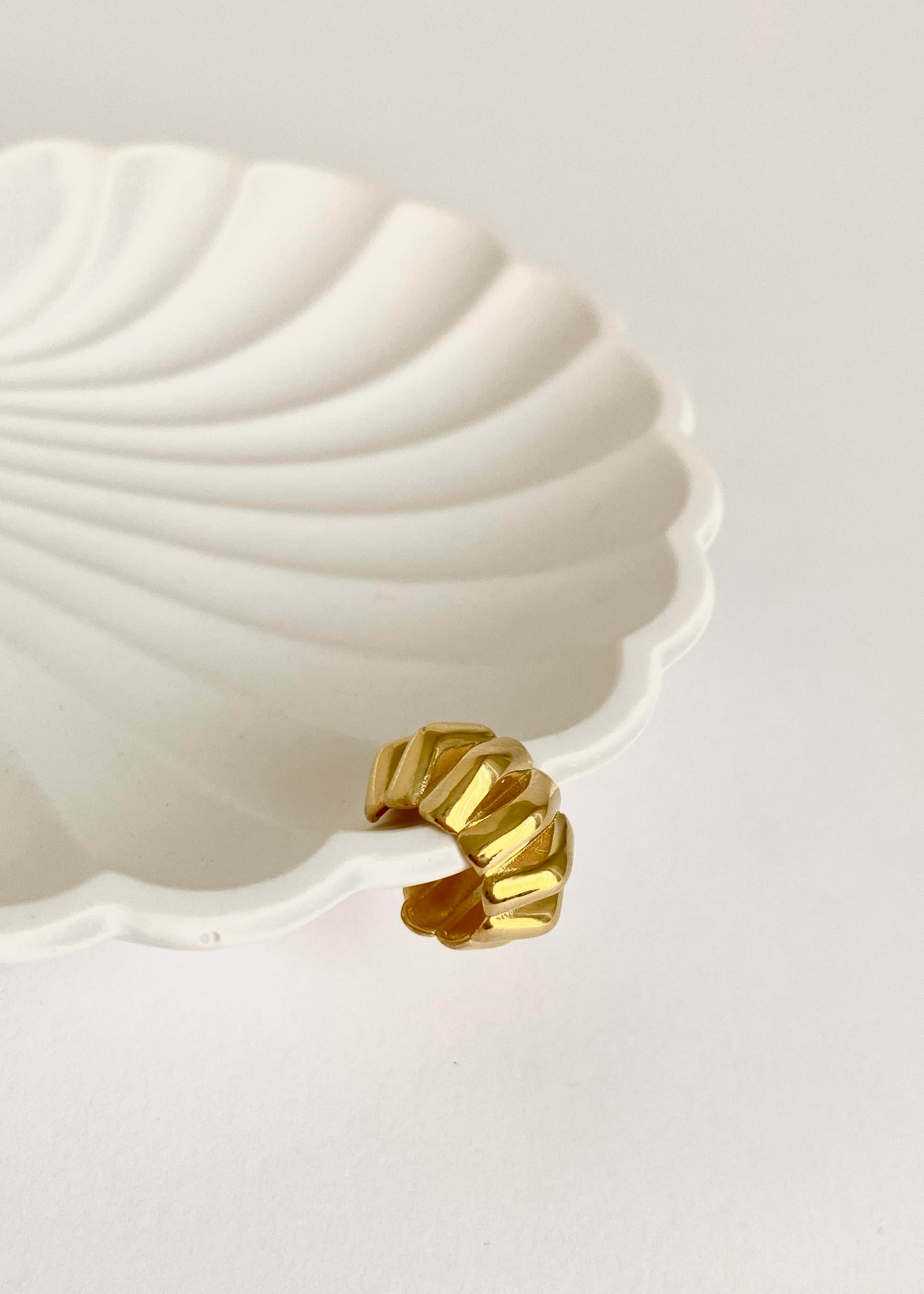 925 Ayar Gümüş Çizgili Earcuff Kıkırdak Küpe