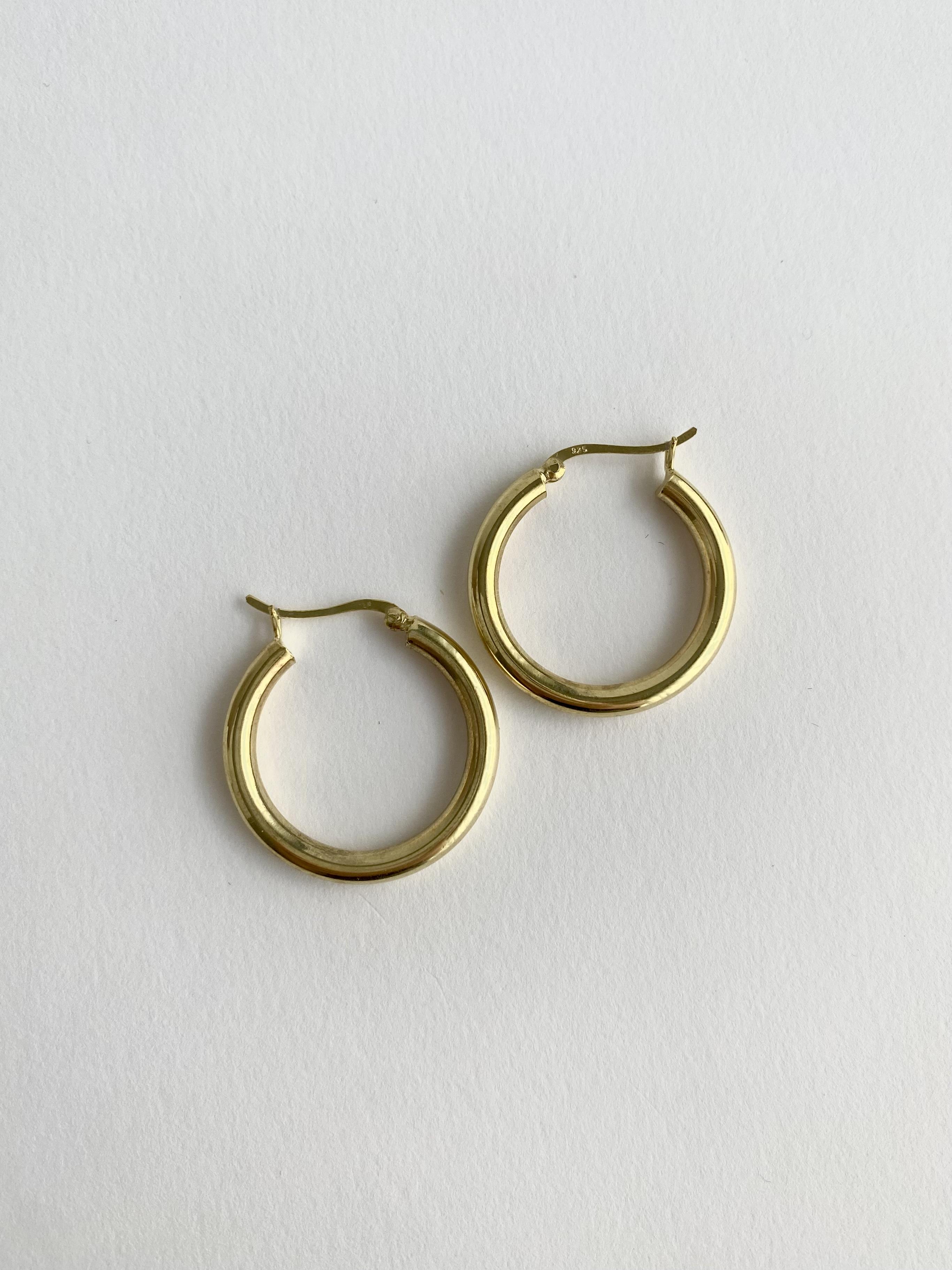 925 Ayar Gümüş Halka Küpe-3 cm