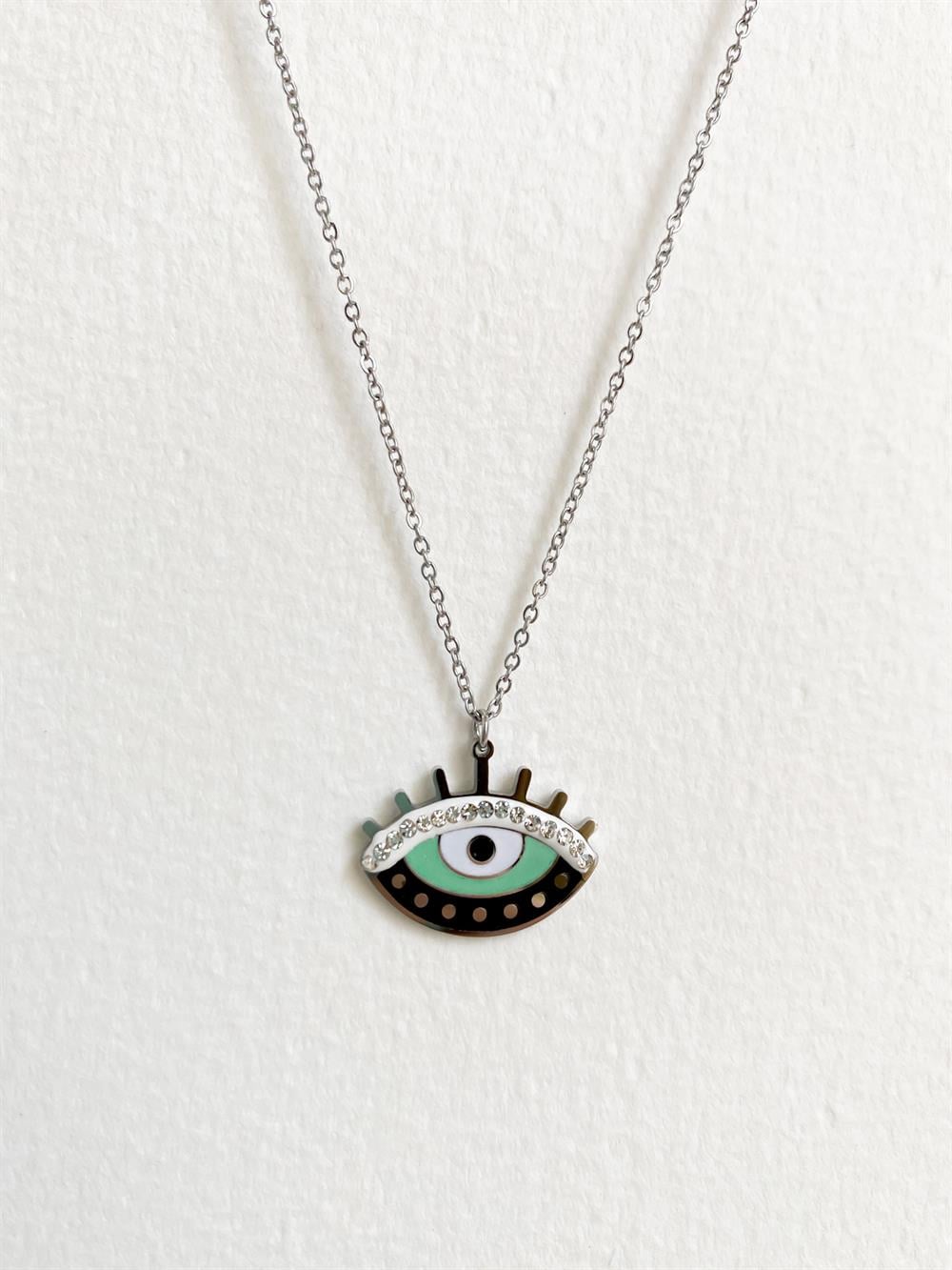 Çelik Mineli Göz Kolye