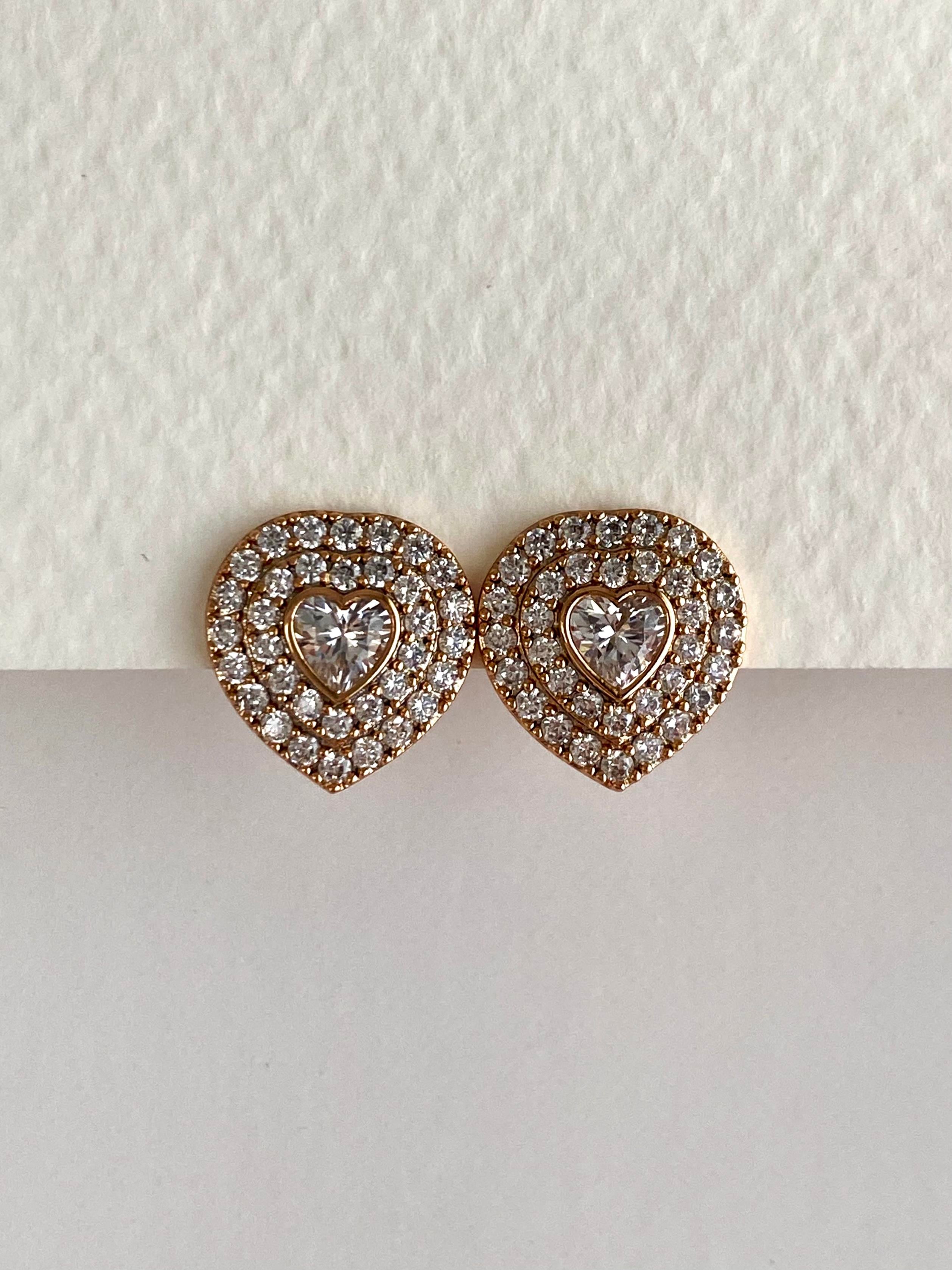 Full Zirkon Taşlı Kalp Küpe