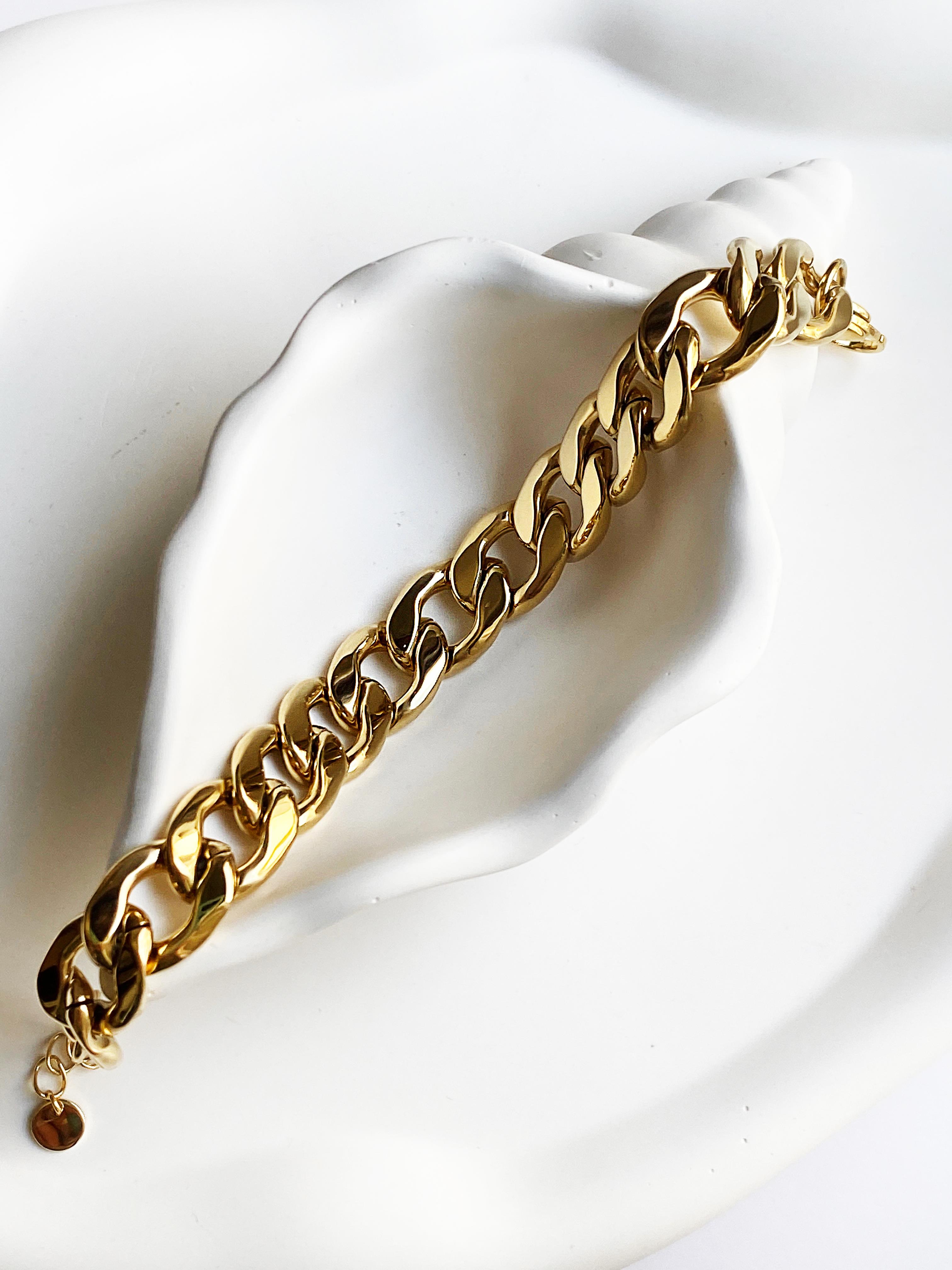 Kalın Zincir Çelik Bileklik