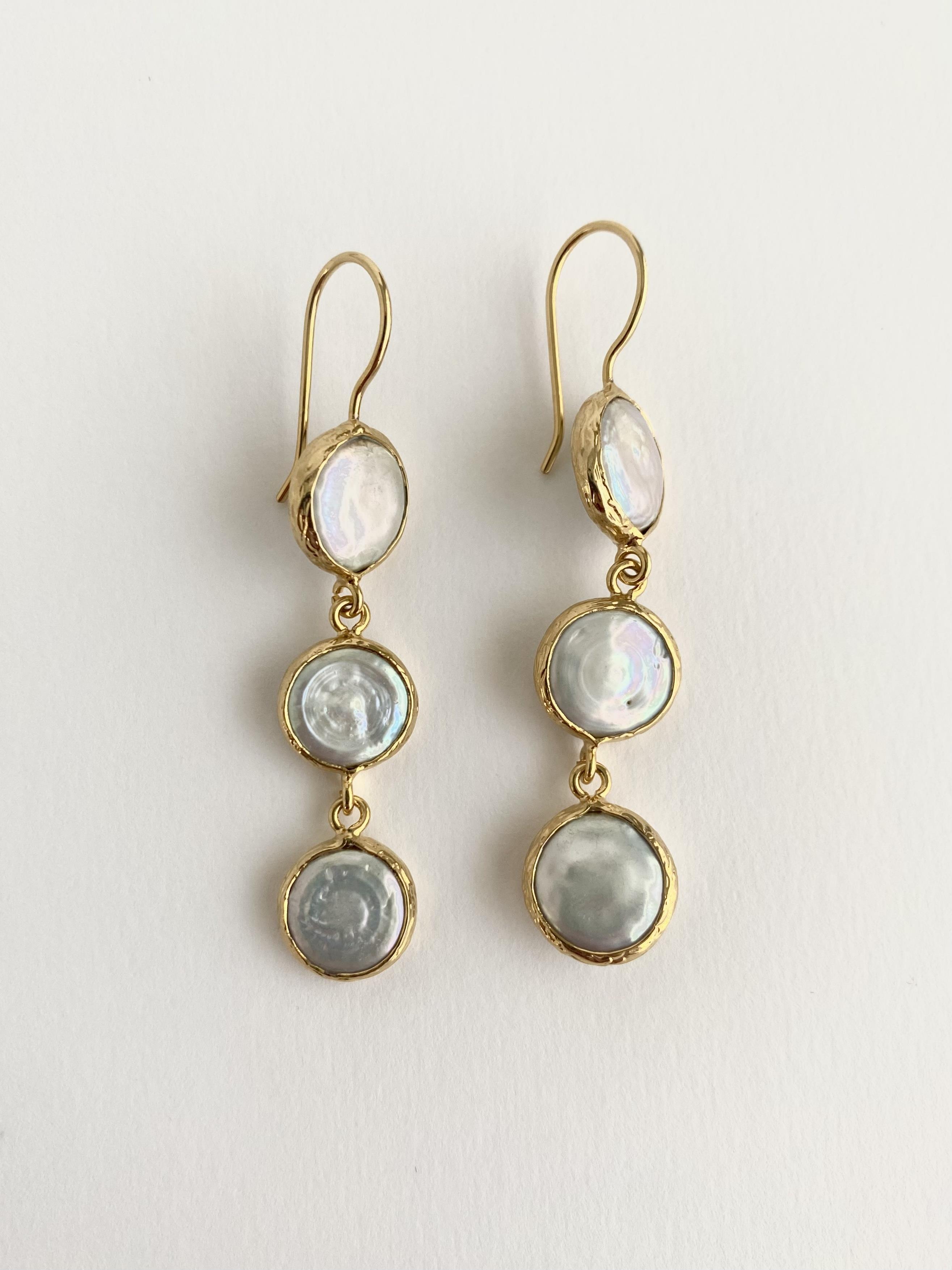 Özel Tasarım Gerçek İncili Sallantılı Küpe 