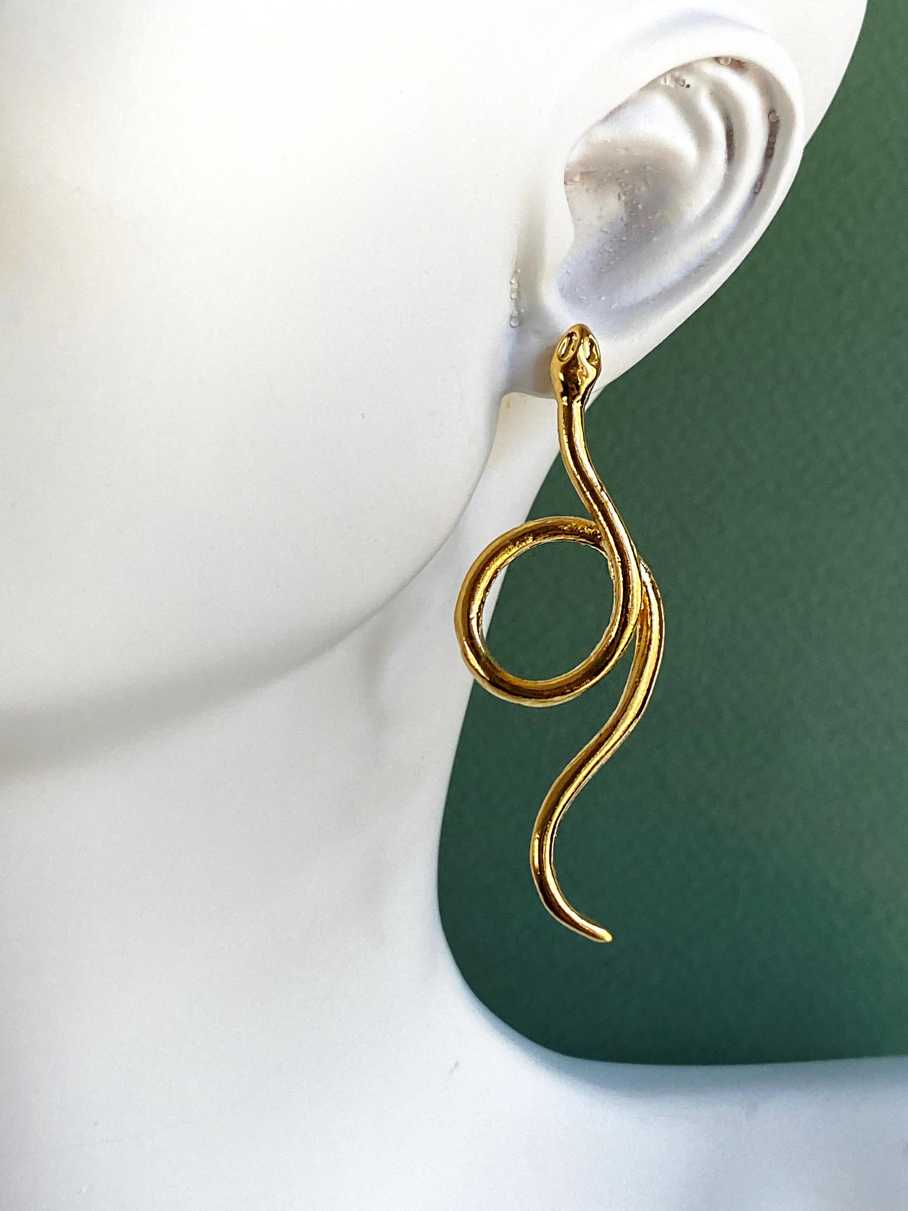 Özel Tasarım İnce Yılan Küpe