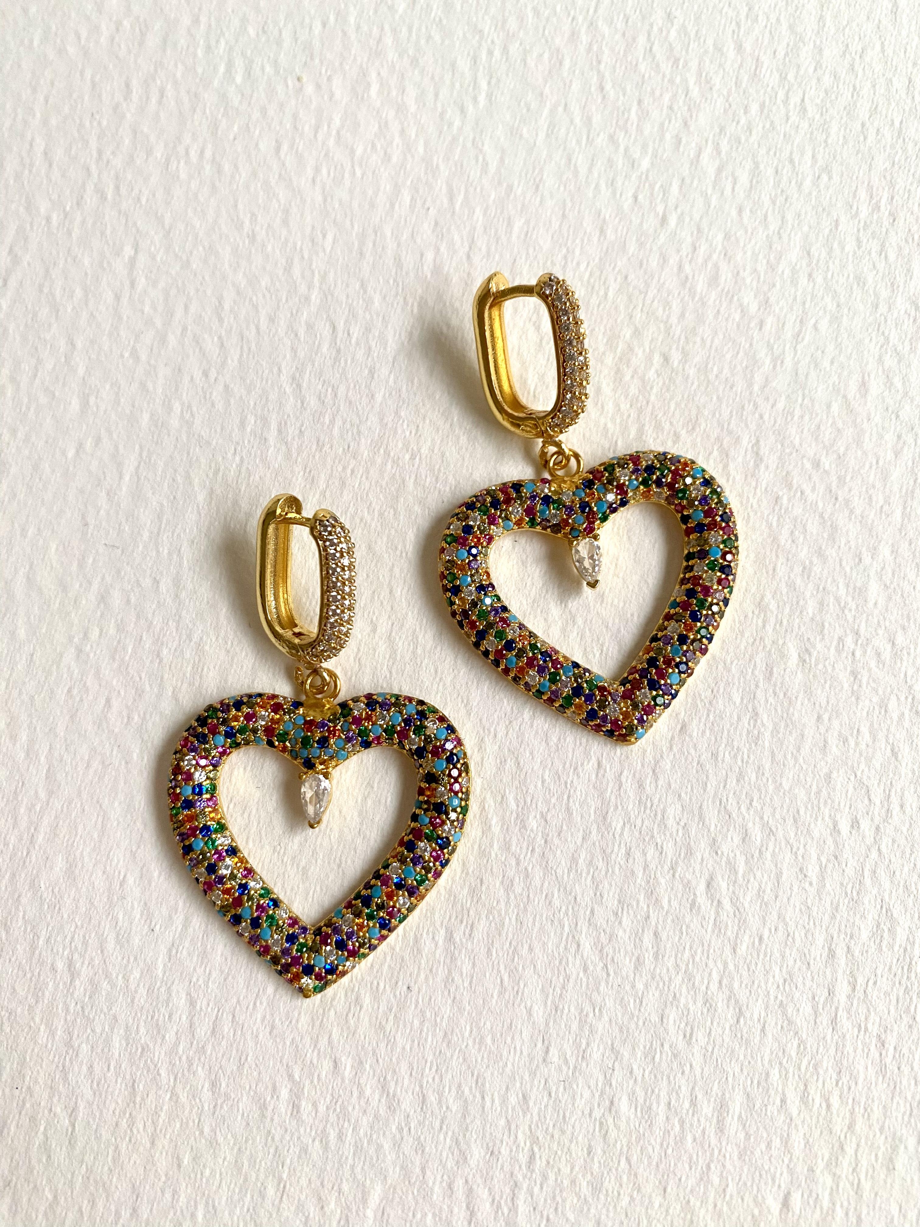 Özel Tasarım Rainbow Love Küpe