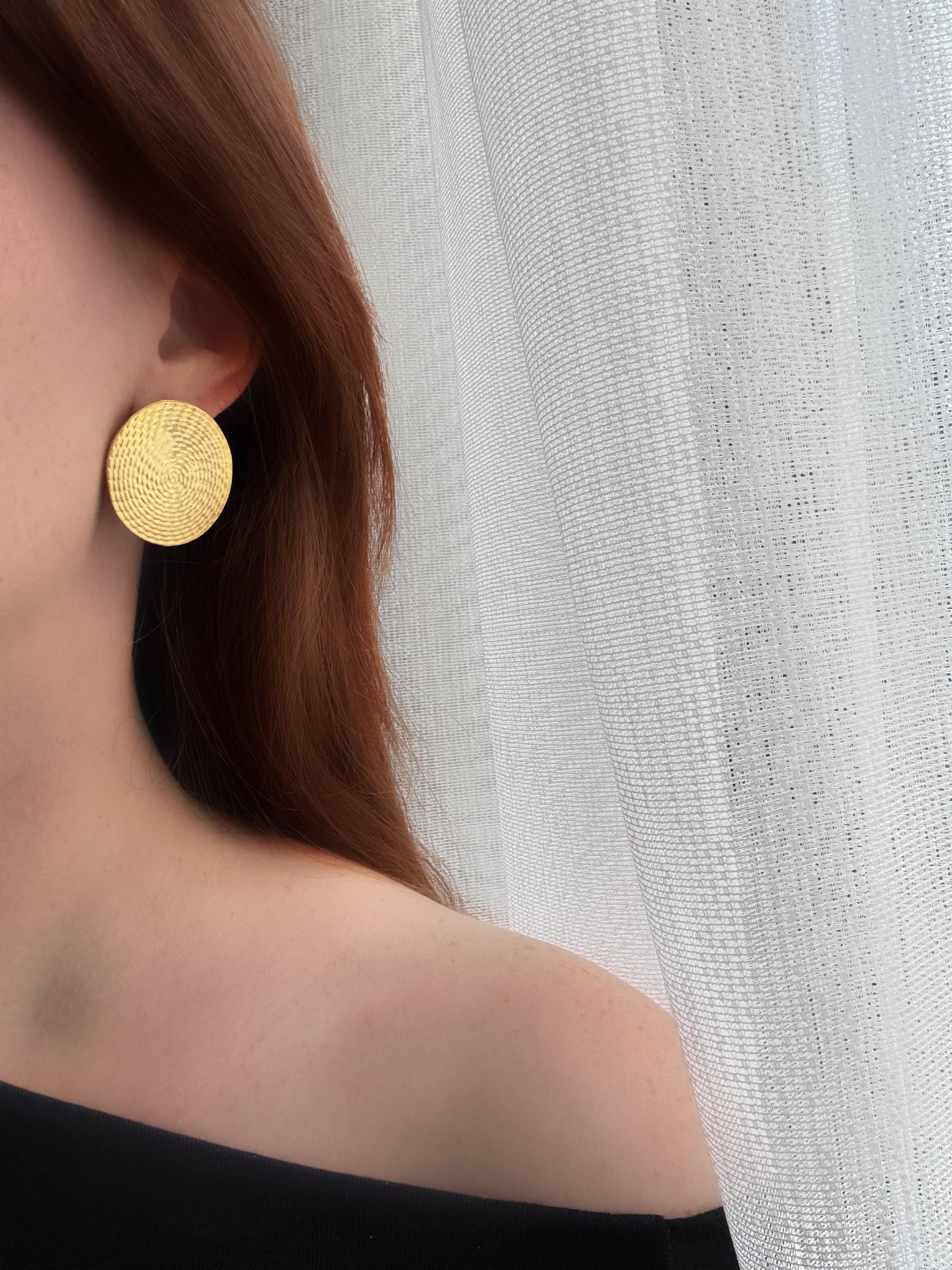 Özel Tasarım Yuvarlak Hasır Küpe