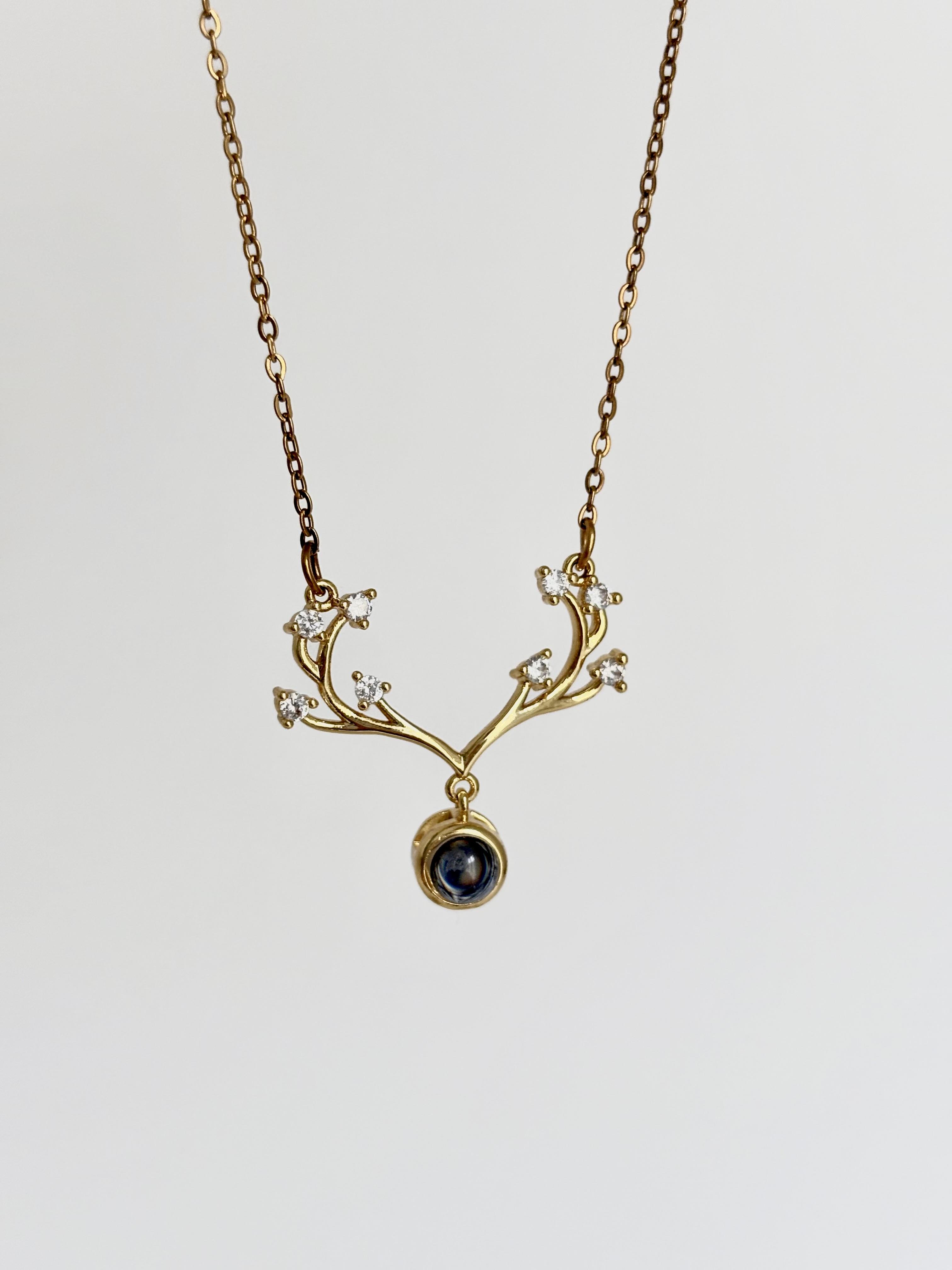 Seni Seviyorum Büyük Geyik Çelik Kolye