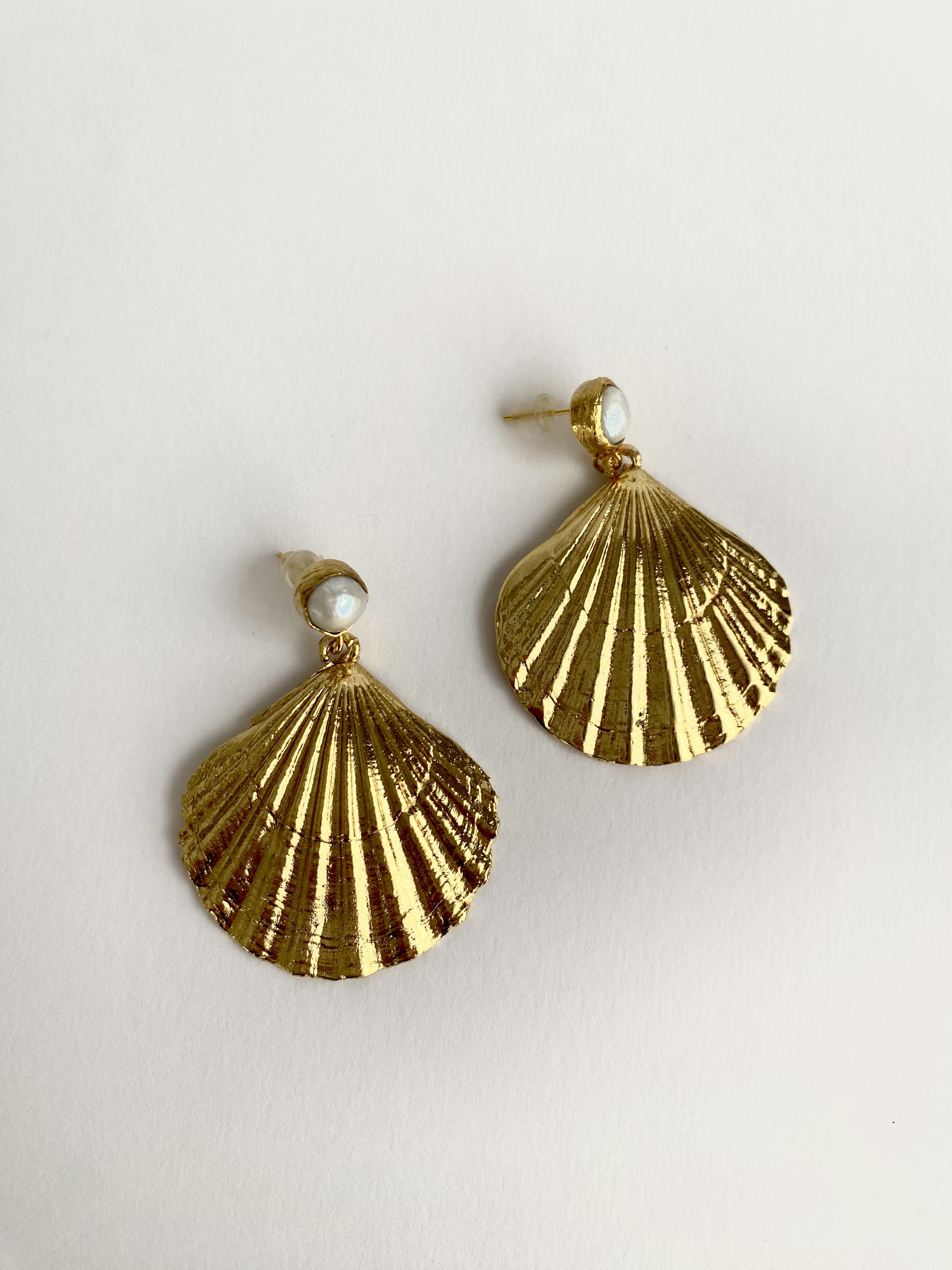 Tasarım İncili İstiridye Küpe