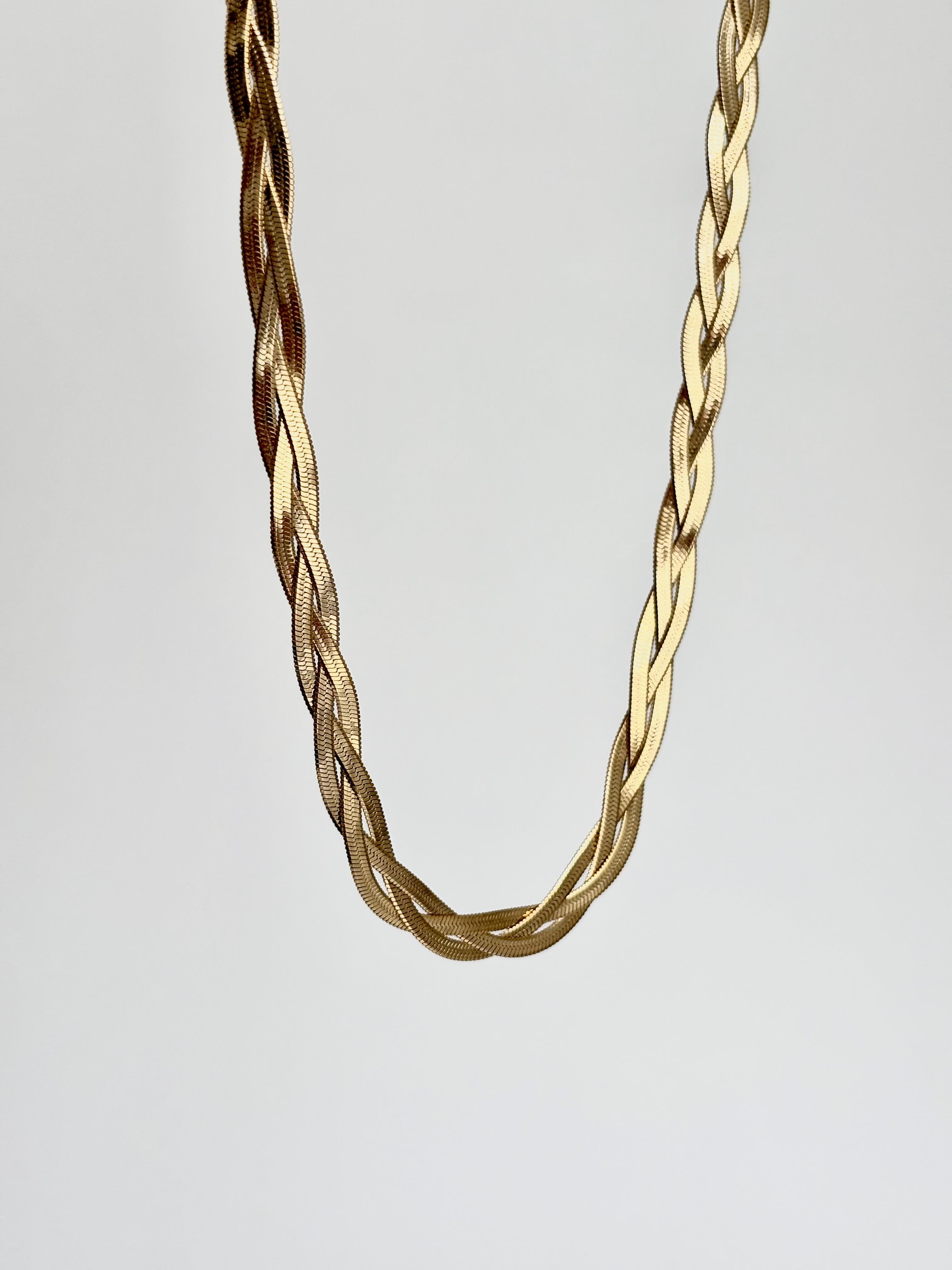 Üçlü Örme İtalyan Ezme Çelik Kolye