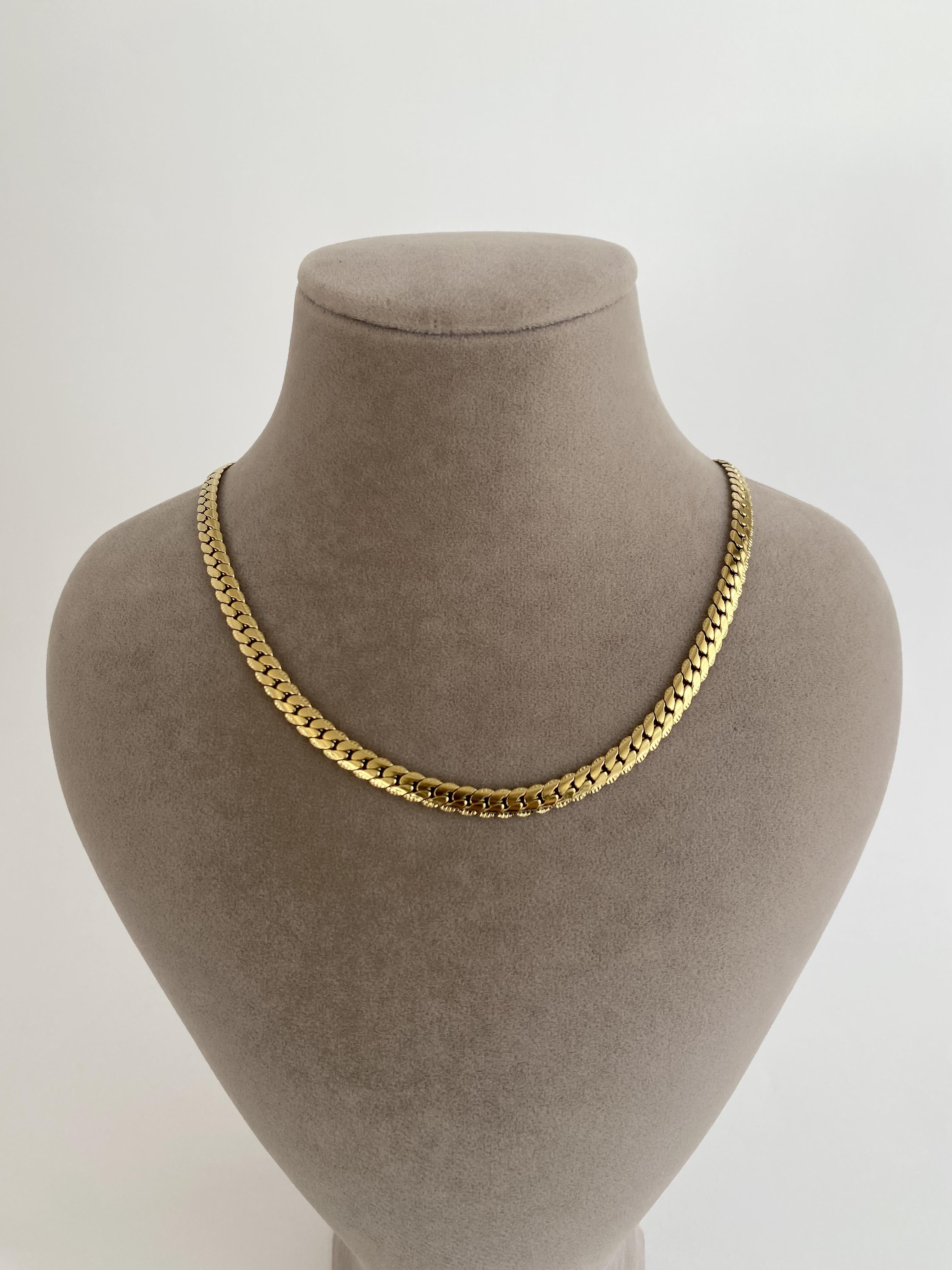 Yassı Örgü Çelik Kolye 