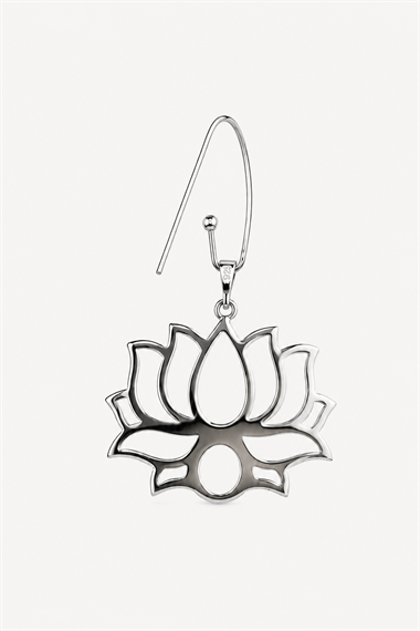 925 Ayar Gümüş Ada Lotus Küpe - Orijinal Boy- Silver