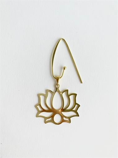 925 Ayar Gümüş Ada Lotus Küpe -Orijinal Boy