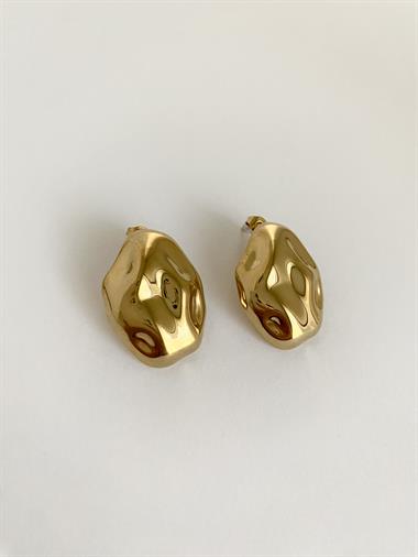 Çelik Oval Modern Küpe