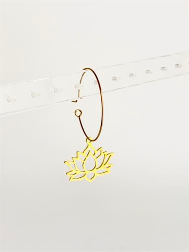 Küçük Çelik Ada Lotus Küpe