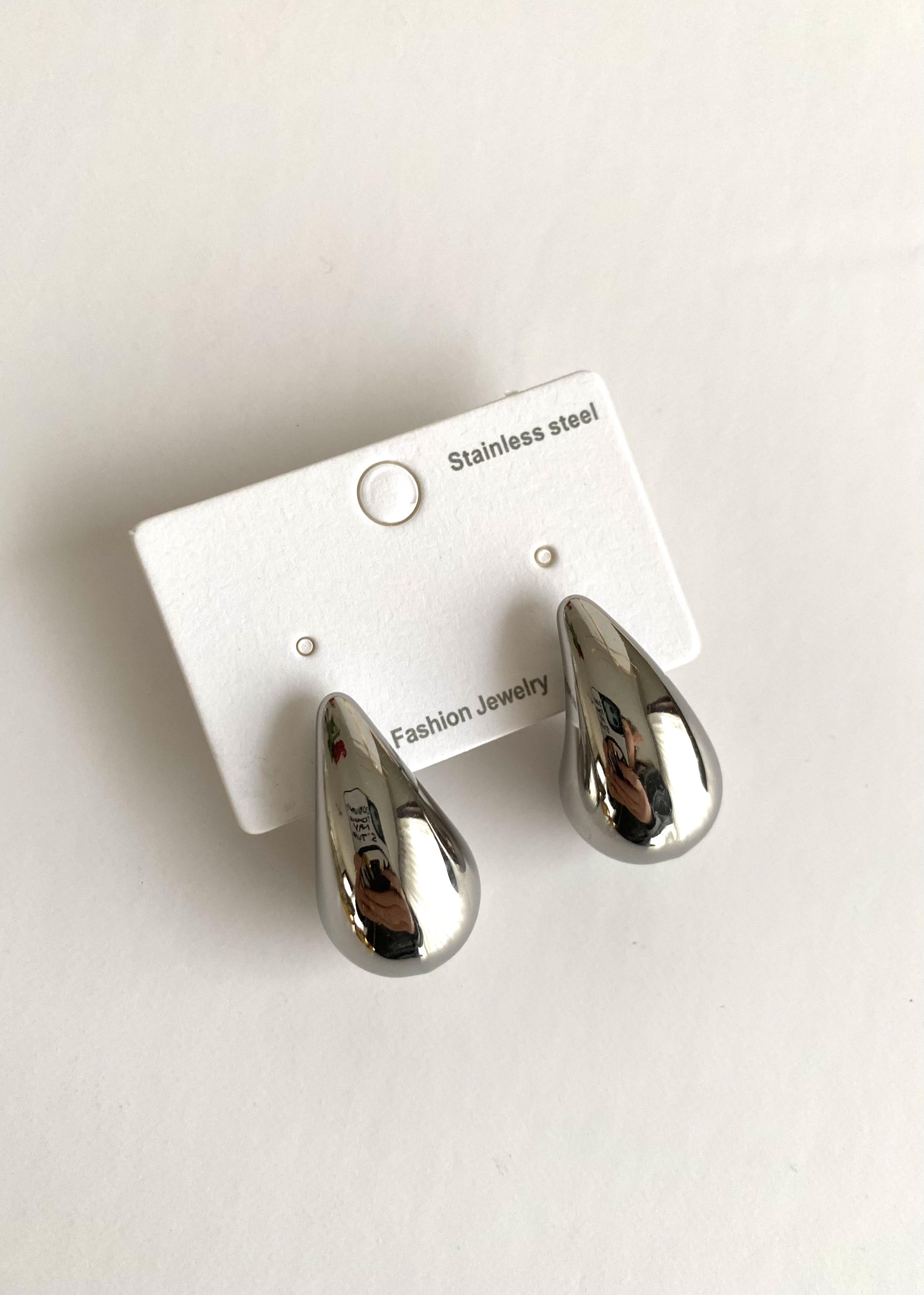 2.5cm Mini Boy Damla Küpe - Silver