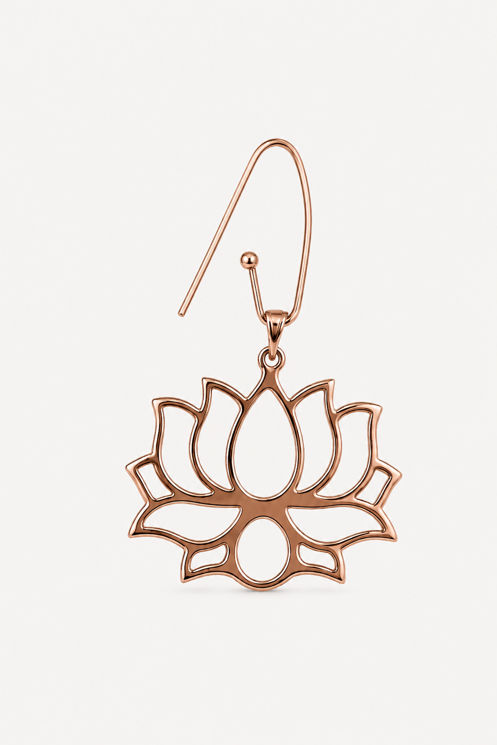 925 Ayar Gümüş Ada Lotus Küpe - Orijinal Boy- Rose