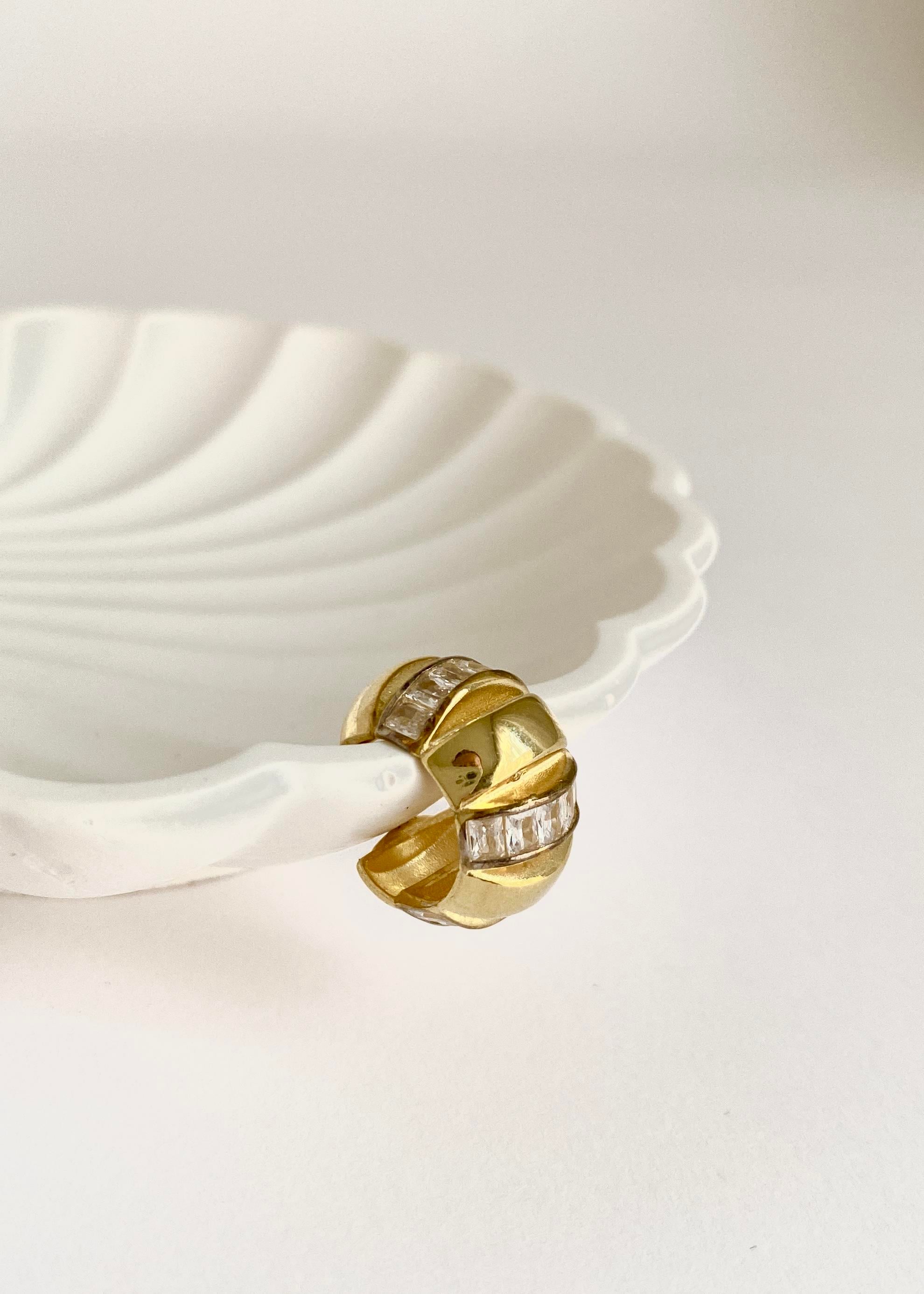 925 Ayar Gümüş Baget Taşlı Mini Earcuff Kıkırdak Küpe