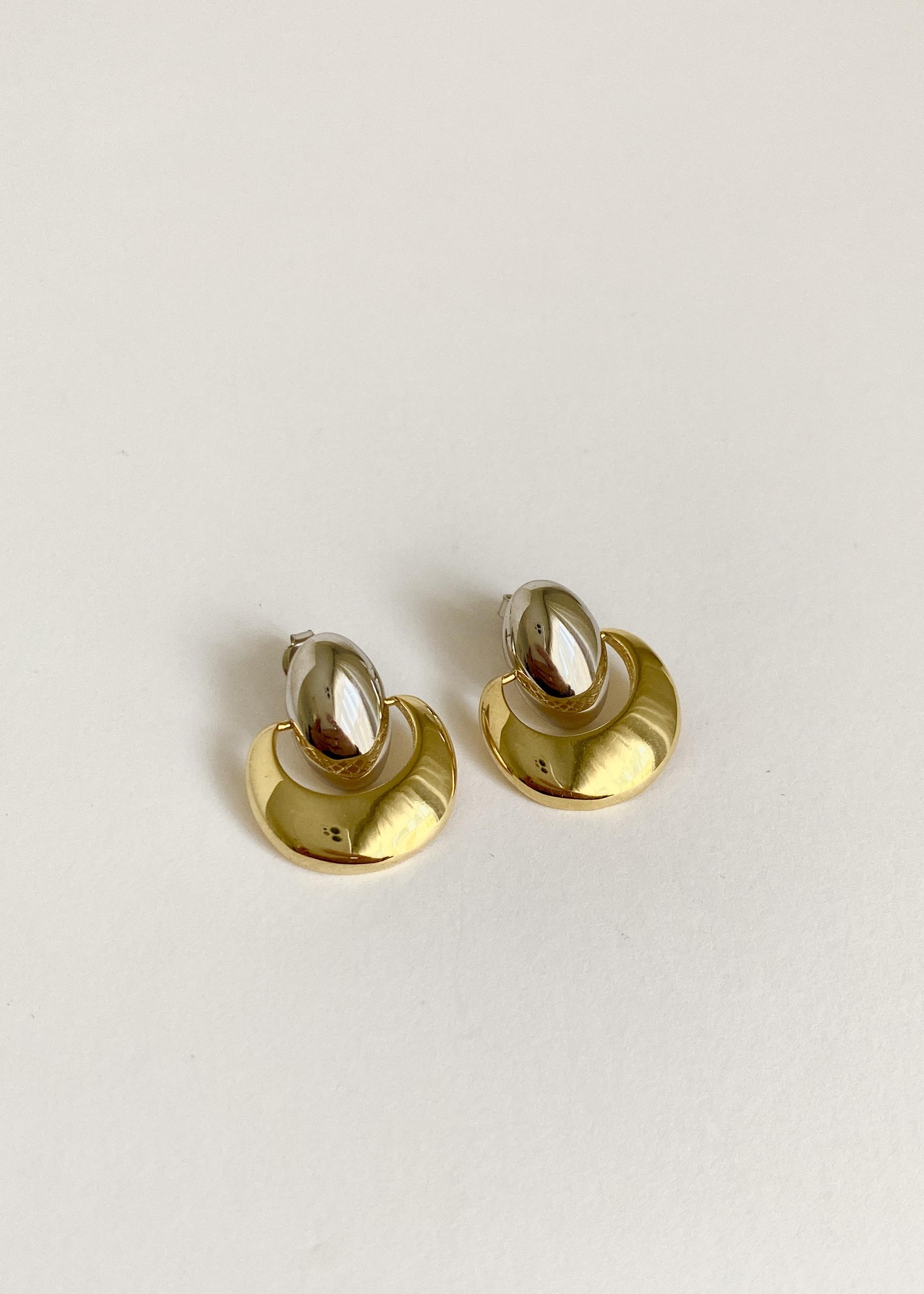 925 Ayar Gümüş Çift Renkli Küpe