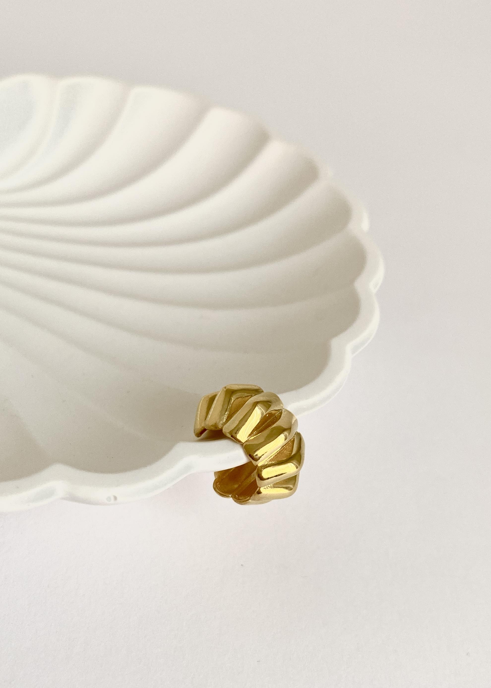 925 Ayar Gümüş Çizgili Earcuff Kıkırdak Küpe