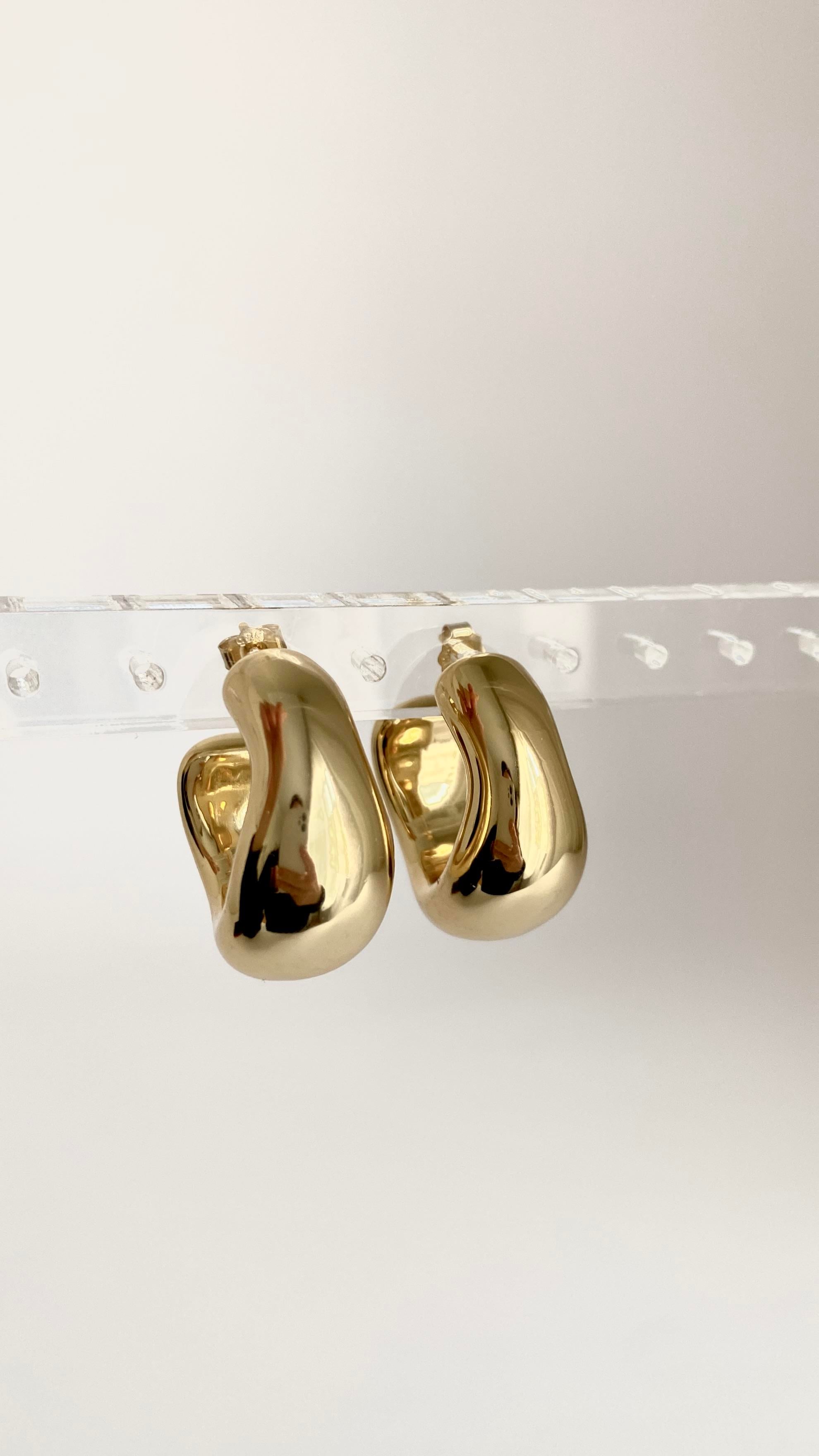 925 Ayar Gümüş İthal Bombeli Kalın Küpe