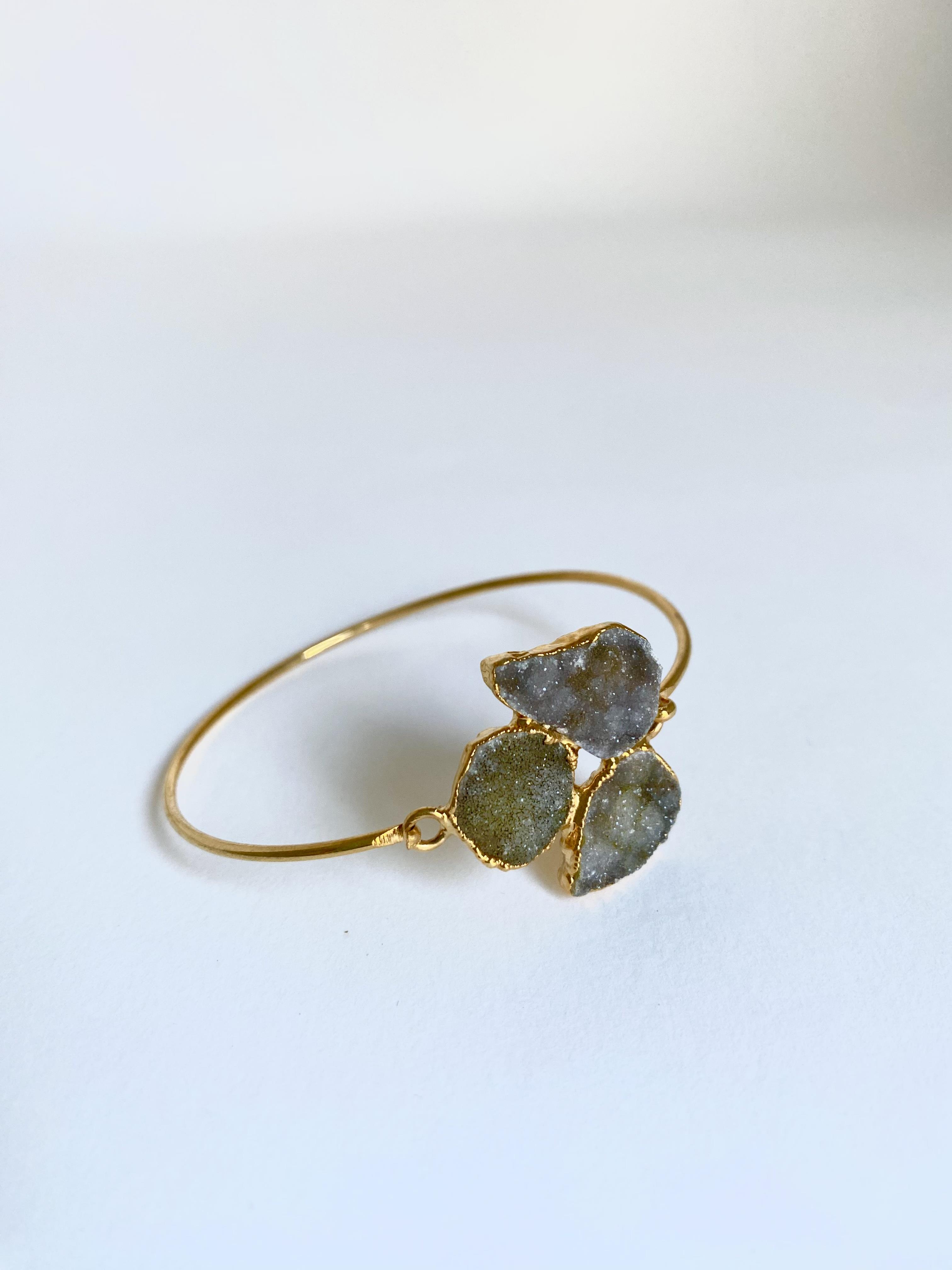 Antrasit Doğal Taşlı Zarif bileklik