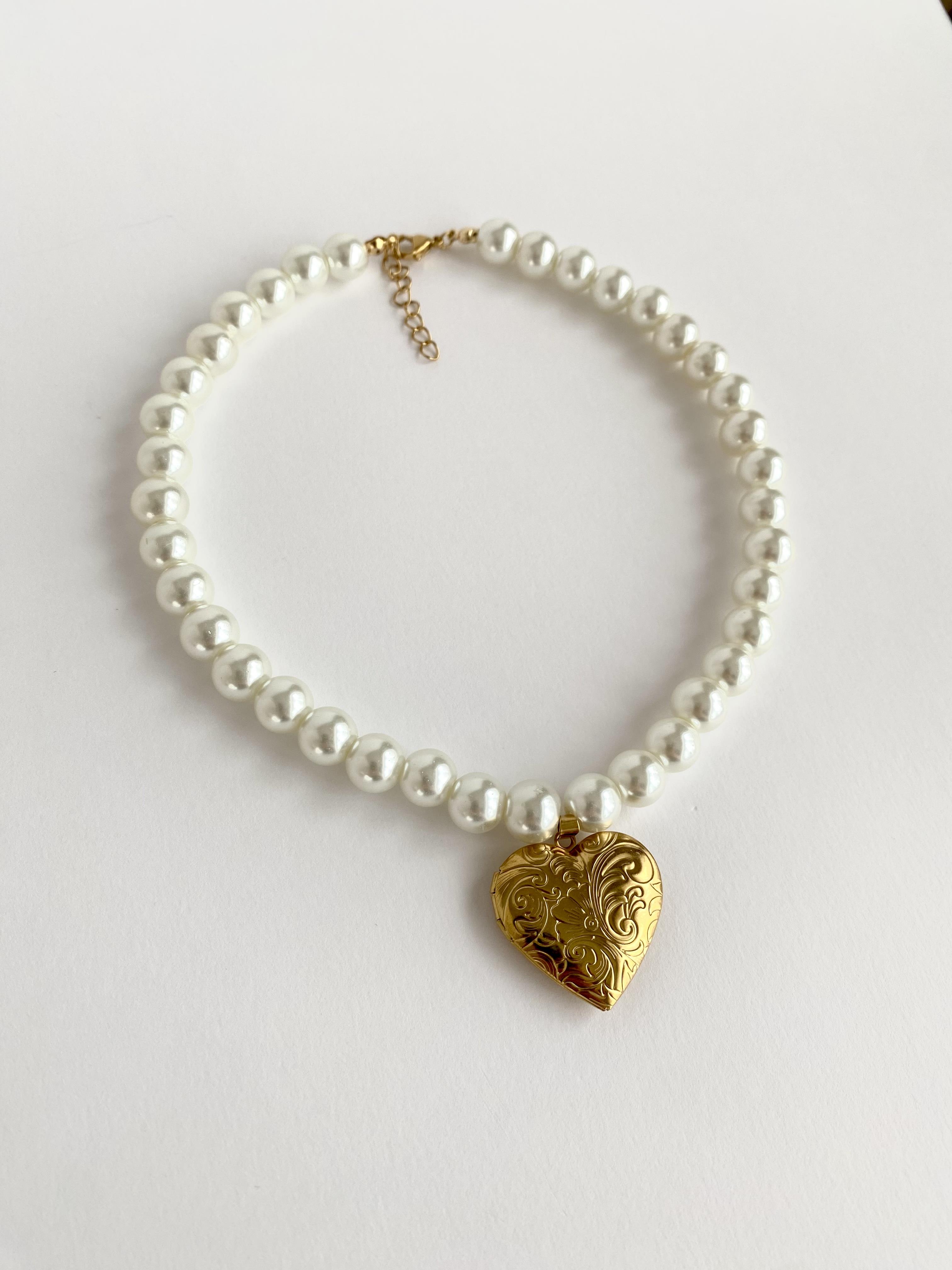 Cam İnci, Açılır Kalp Fotoğraf Çerçeveli Çelik Kolye