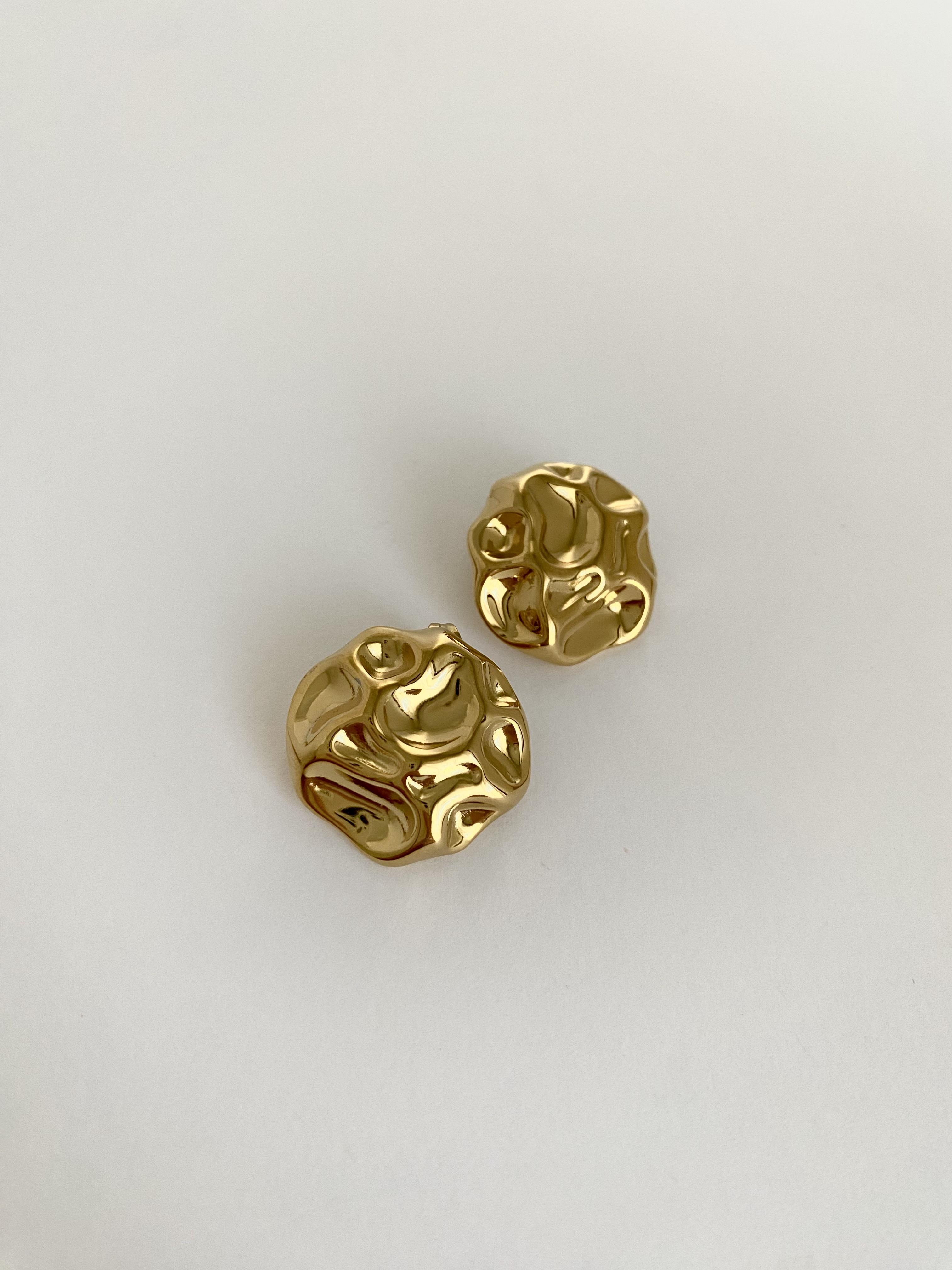 Çelik Modern Düğme Küpe