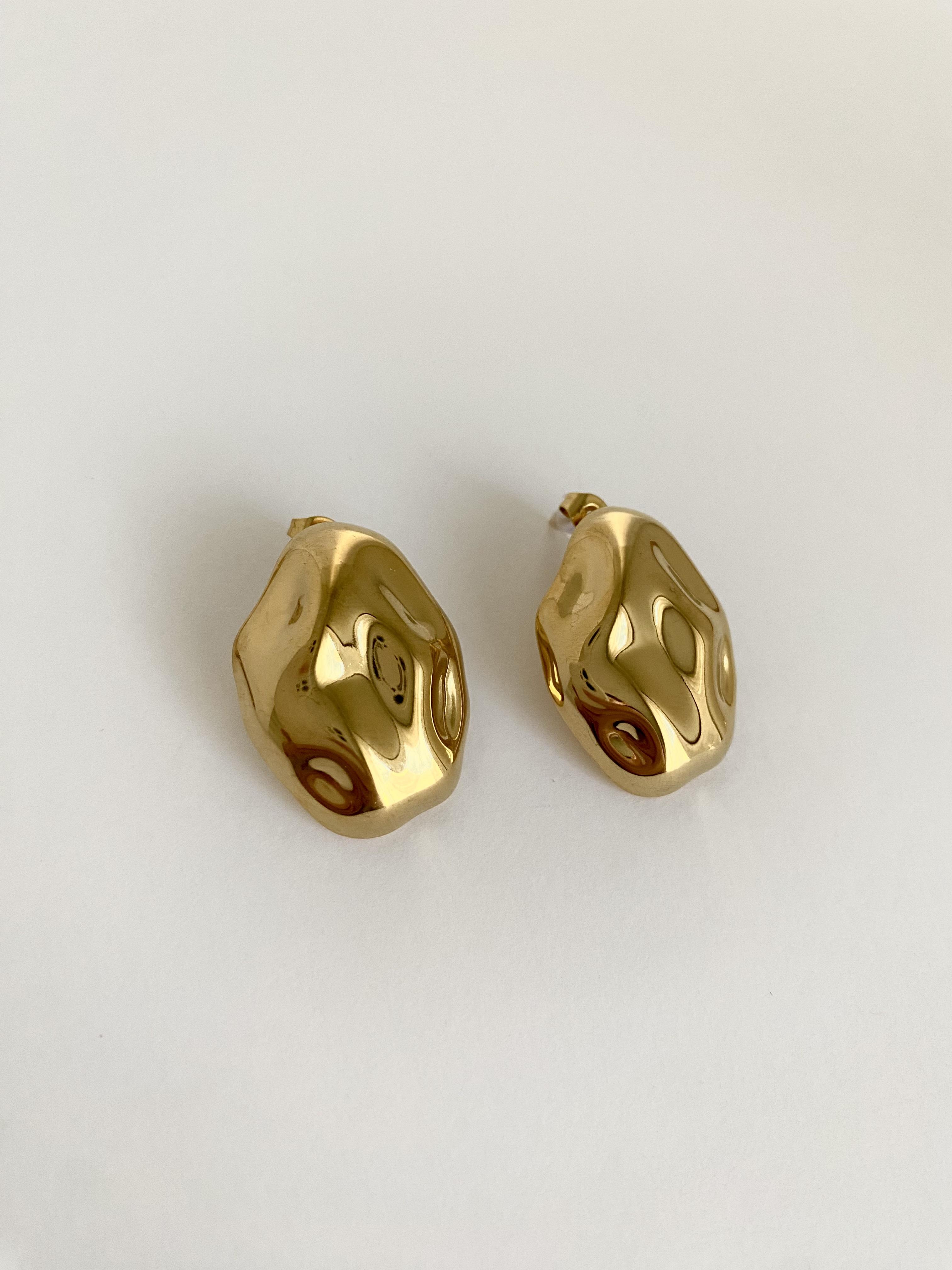 Çelik Oval Modern Küpe