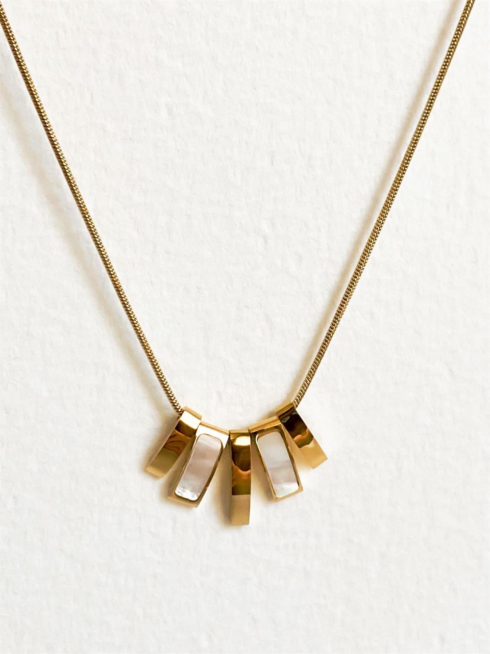 Çubuk Çelik Kolye - Gold