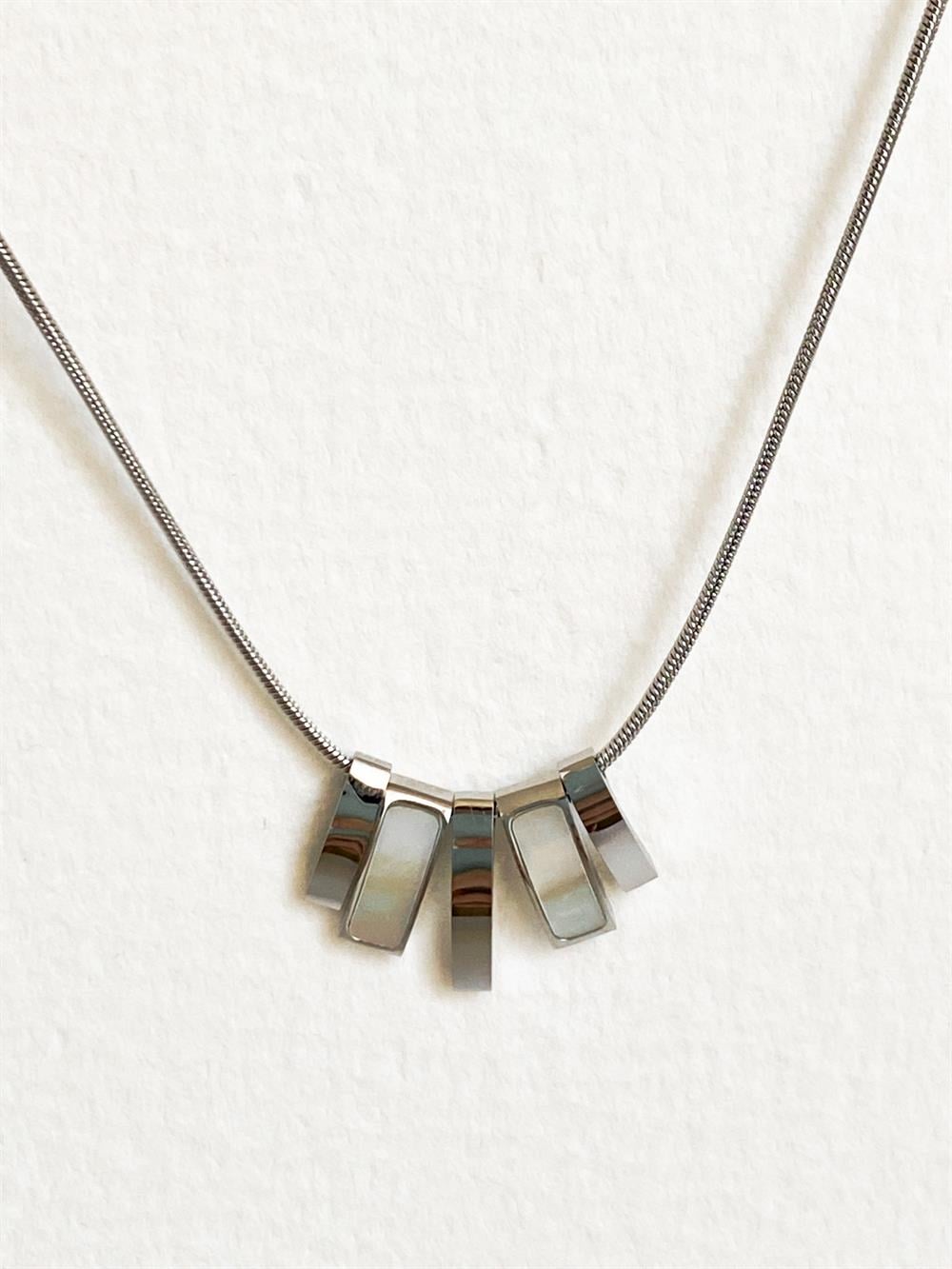 Çubuk Çelik Kolye - Silver