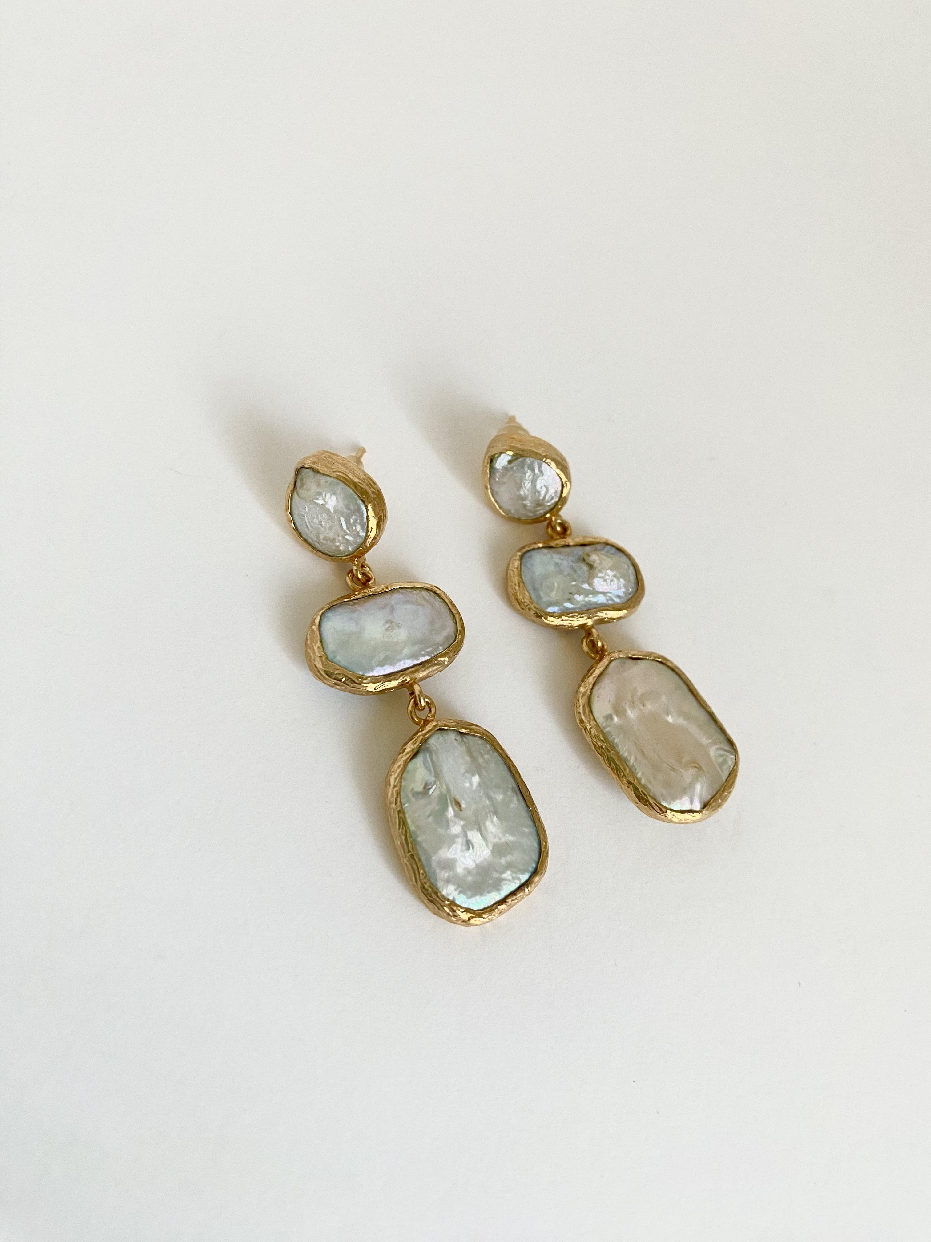 Gerçek İncili Sallantılı Küpe