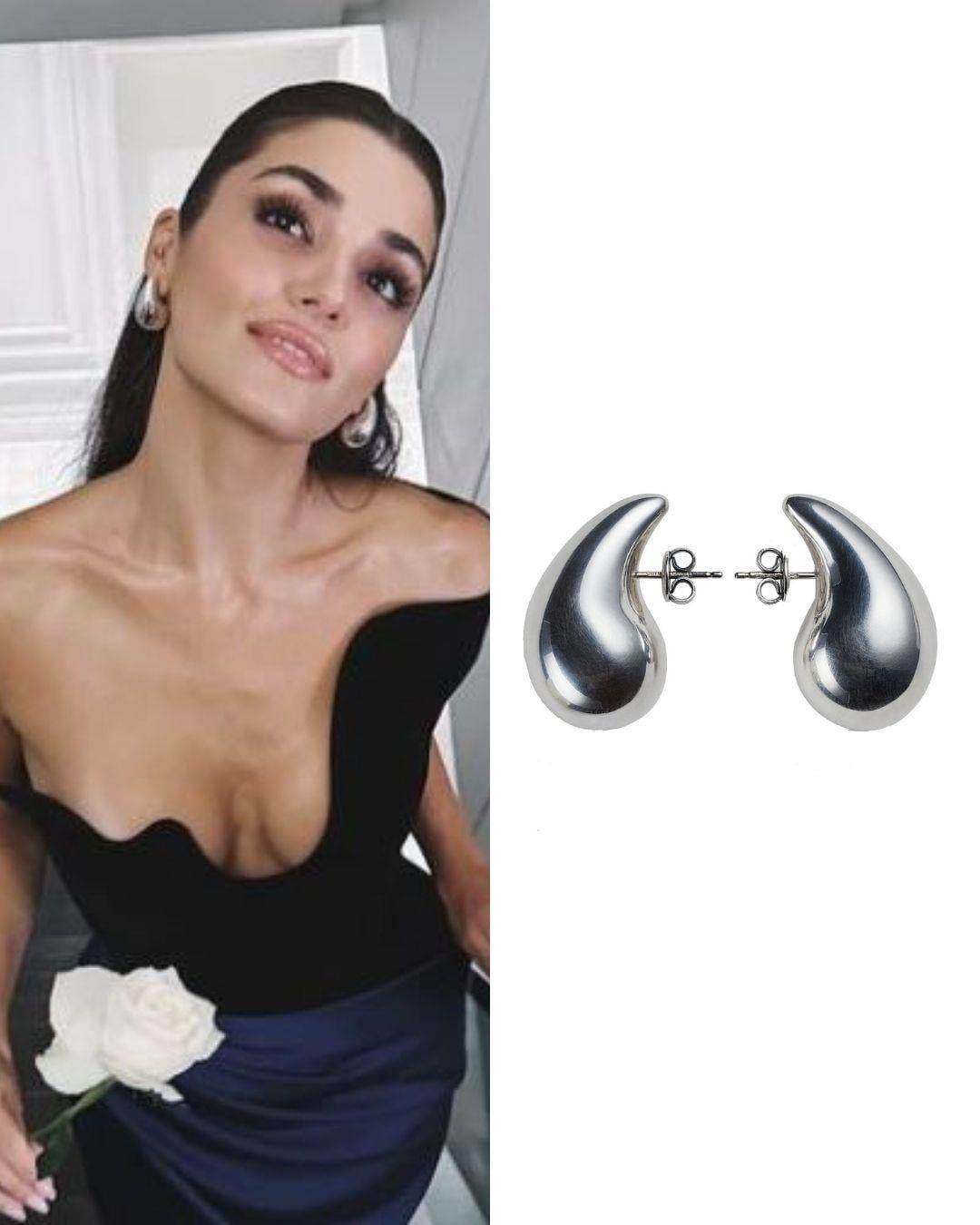 3cm Orijinal Boy Damla Çelik Küpe - Silver