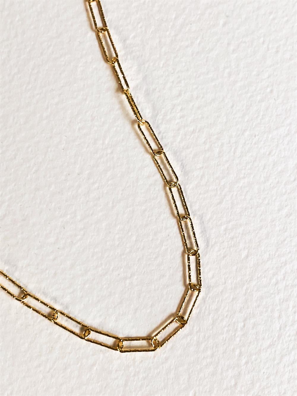 İtalyan Stili 18 Ayar Sarı Altın Kaplama Gümüş Zincir Kolye