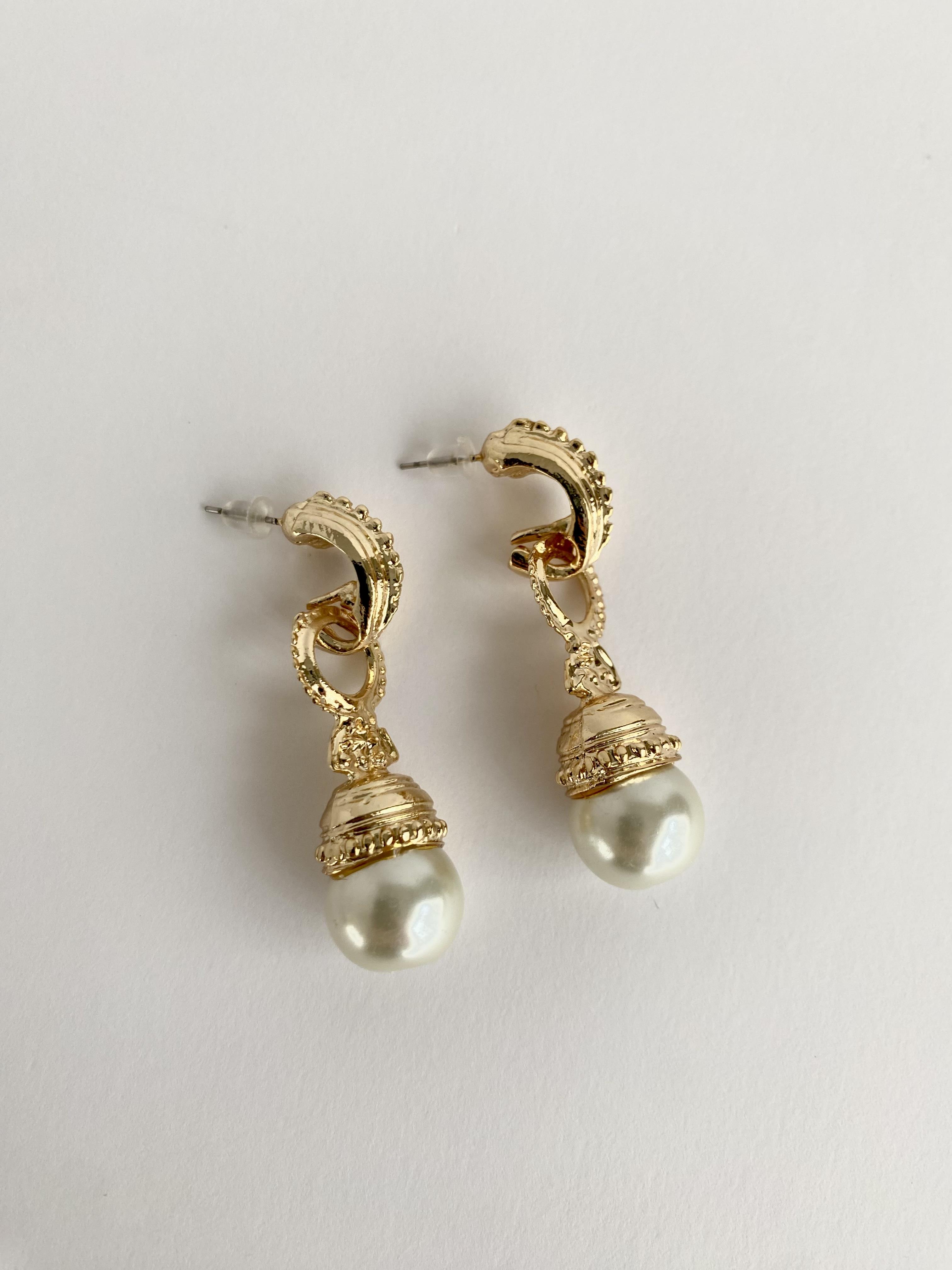 Özel Tasarım İncili Antik Küpe 